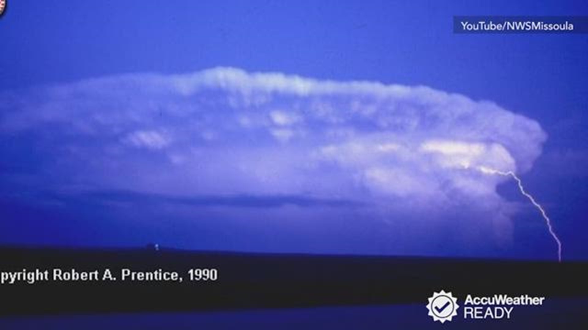 True or false?  Lightning can only strike under a thunderstorm.  The answer is false.  You can still get struck by lightning even when the storm is over.  We call this type of lightning a 'bolt from the blue.'