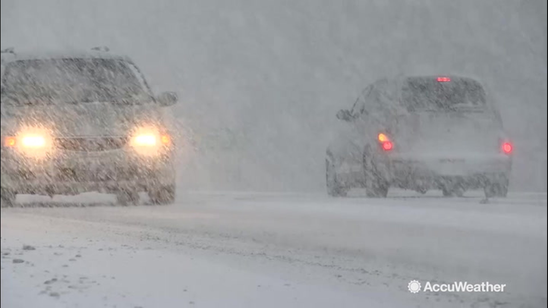 Drivers on Highway 51 near Pana, Illinois, were slowed down when snow piled up on the roads as a storm moved through on Dec. 15.