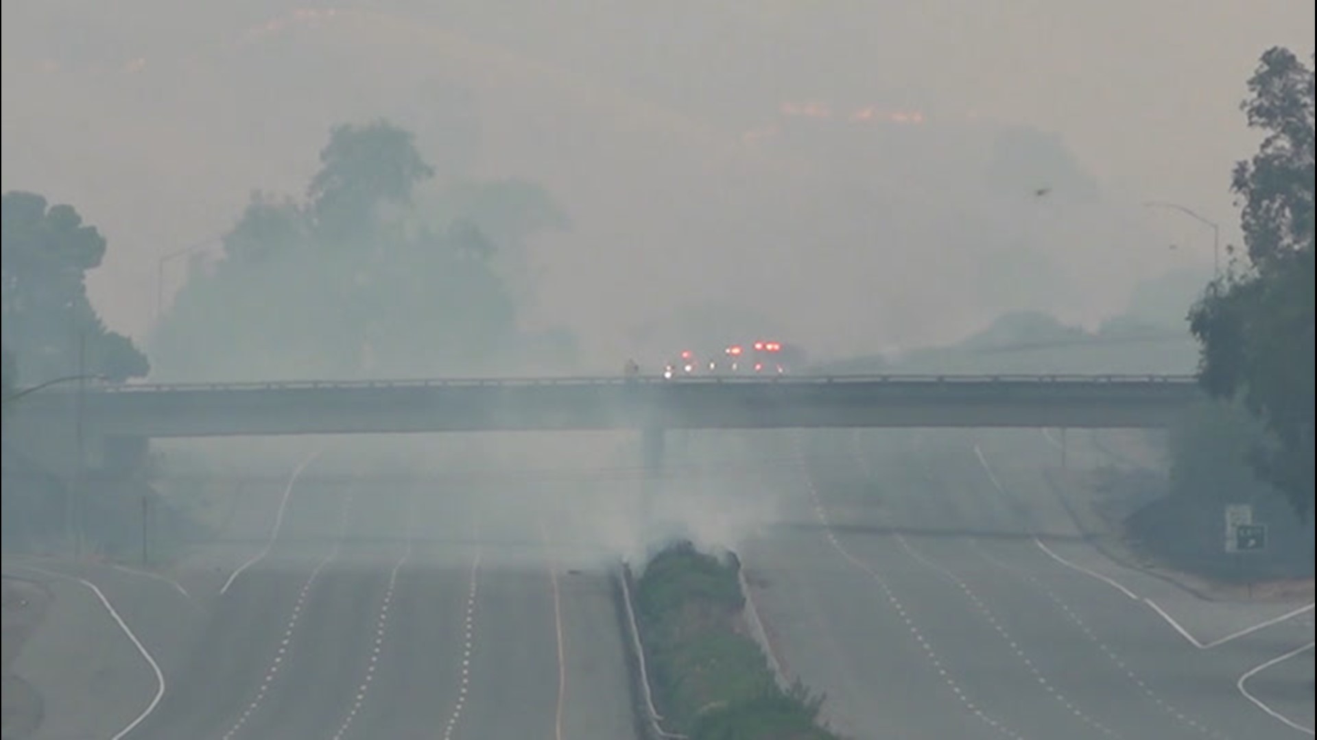 Highway closed due to LNU Lightning Complex Fire