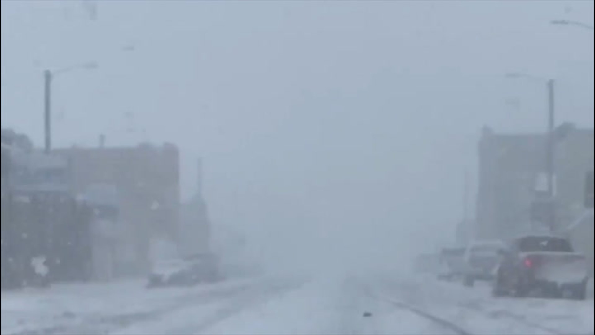 A winter storm warning was issued for parts of Minnesota on Oct. 20, as snow and winds made for difficult conditions in Graceville, Minnesota.