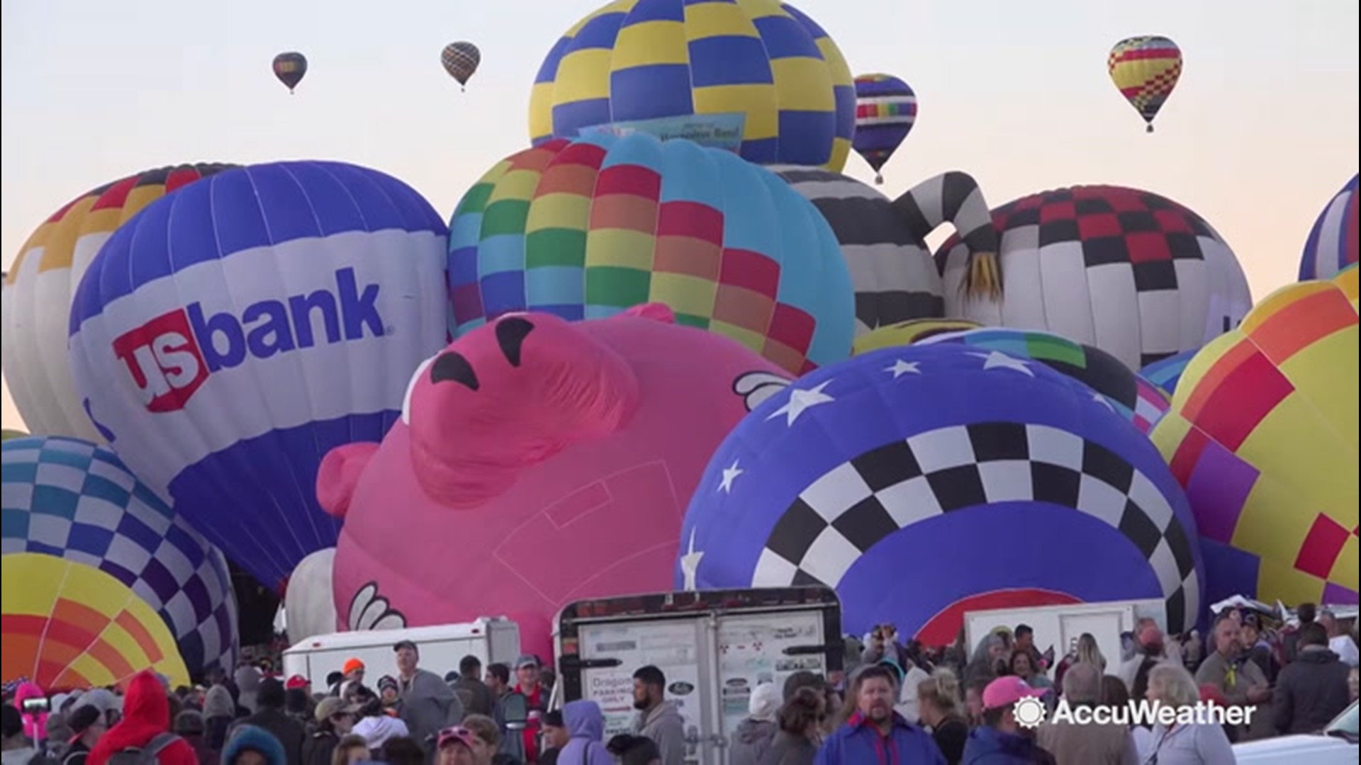 Things seem to be going well on the second day of the 2019 Albuquerque International Balloon Fiesta on Sunday, Oct. 6, in Albuquerque, New Mexico.