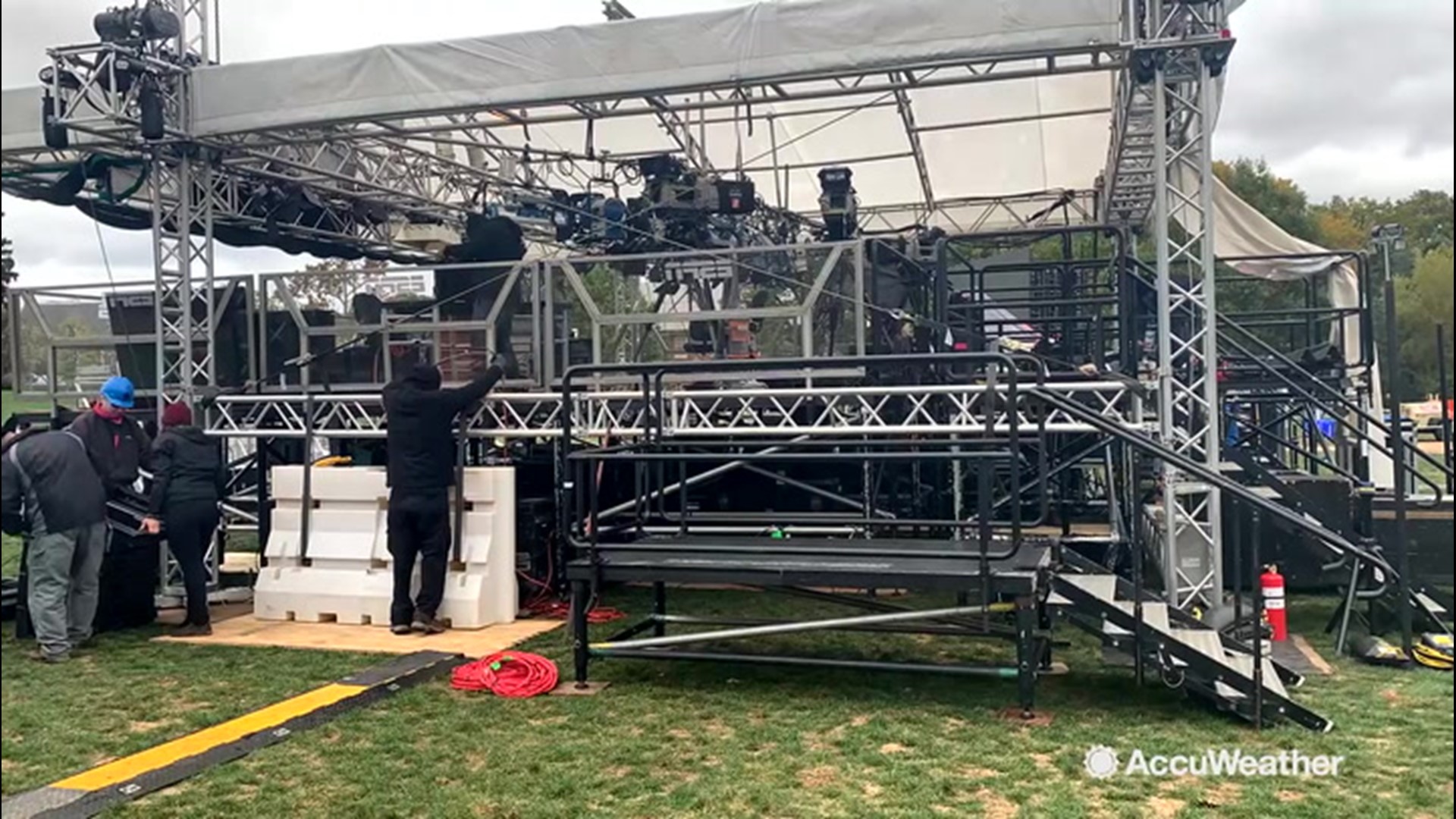 College Gameday is in Penn State in preparation for the Nittany Lions' upcoming match against the Michigan Wolverines. This is a time-lapse video of the setup in downtown State College, Pennsylvania, on Oct. 17.