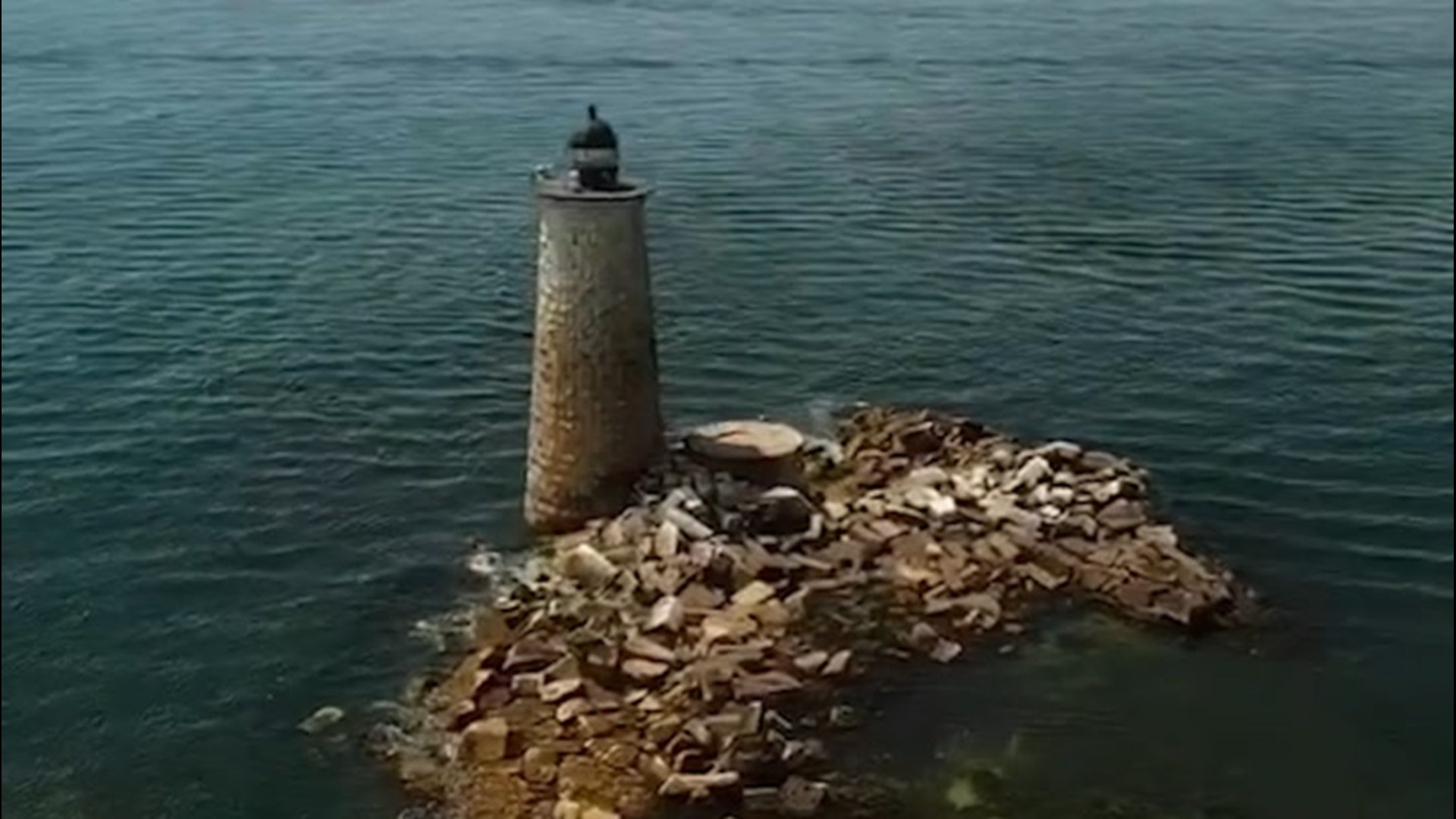 A drone decided to explore a few islands off the coast of Kittery, Maine, on Aug. 8, where only a single home and some ruins reside.