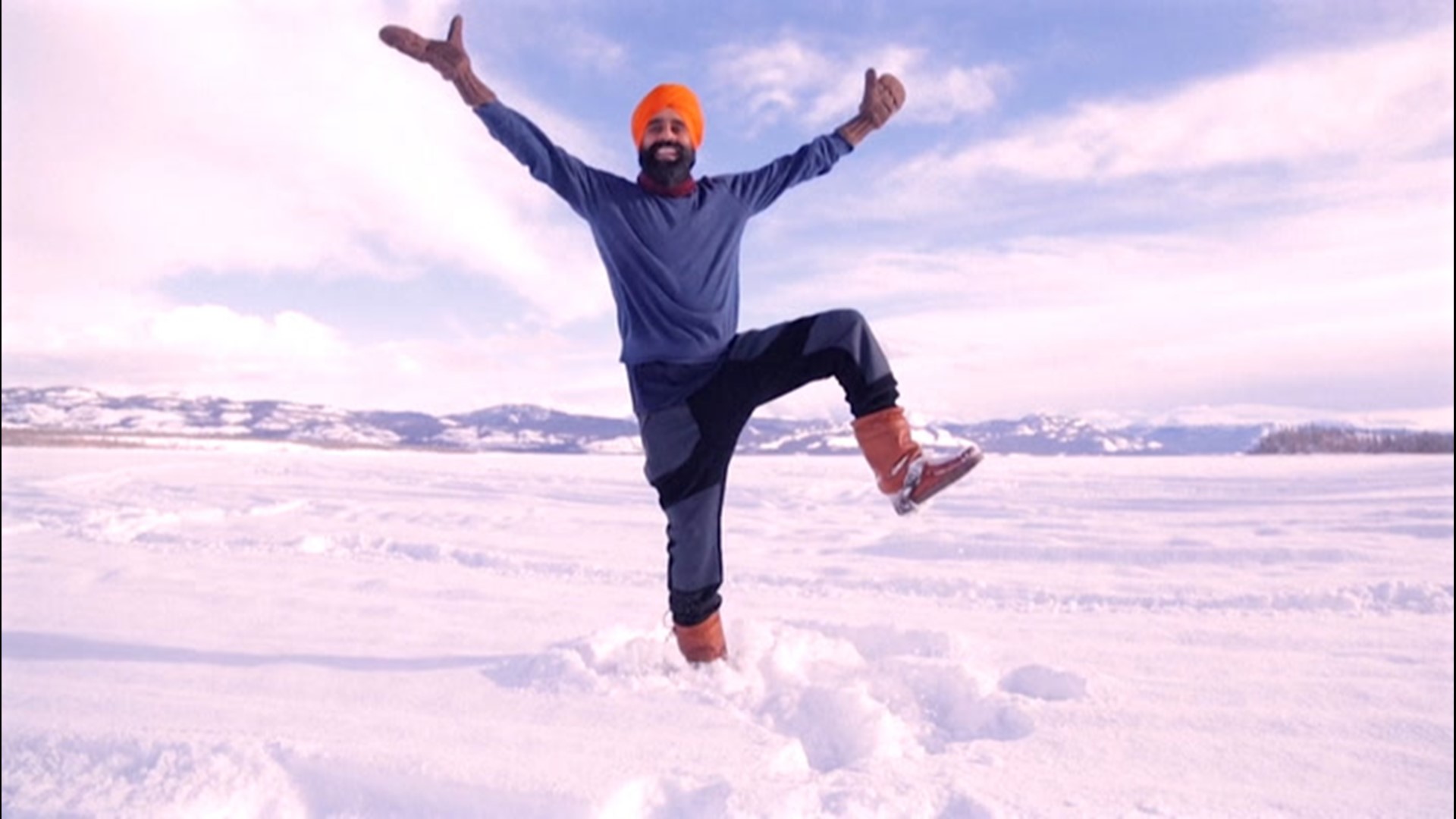 After Gurdeep Pandher received his COVID-19 vaccine on the first day of March, he immediately went out to a frozen lake and danced Bhangra, a traditional Indian dance, to share his joy with others.