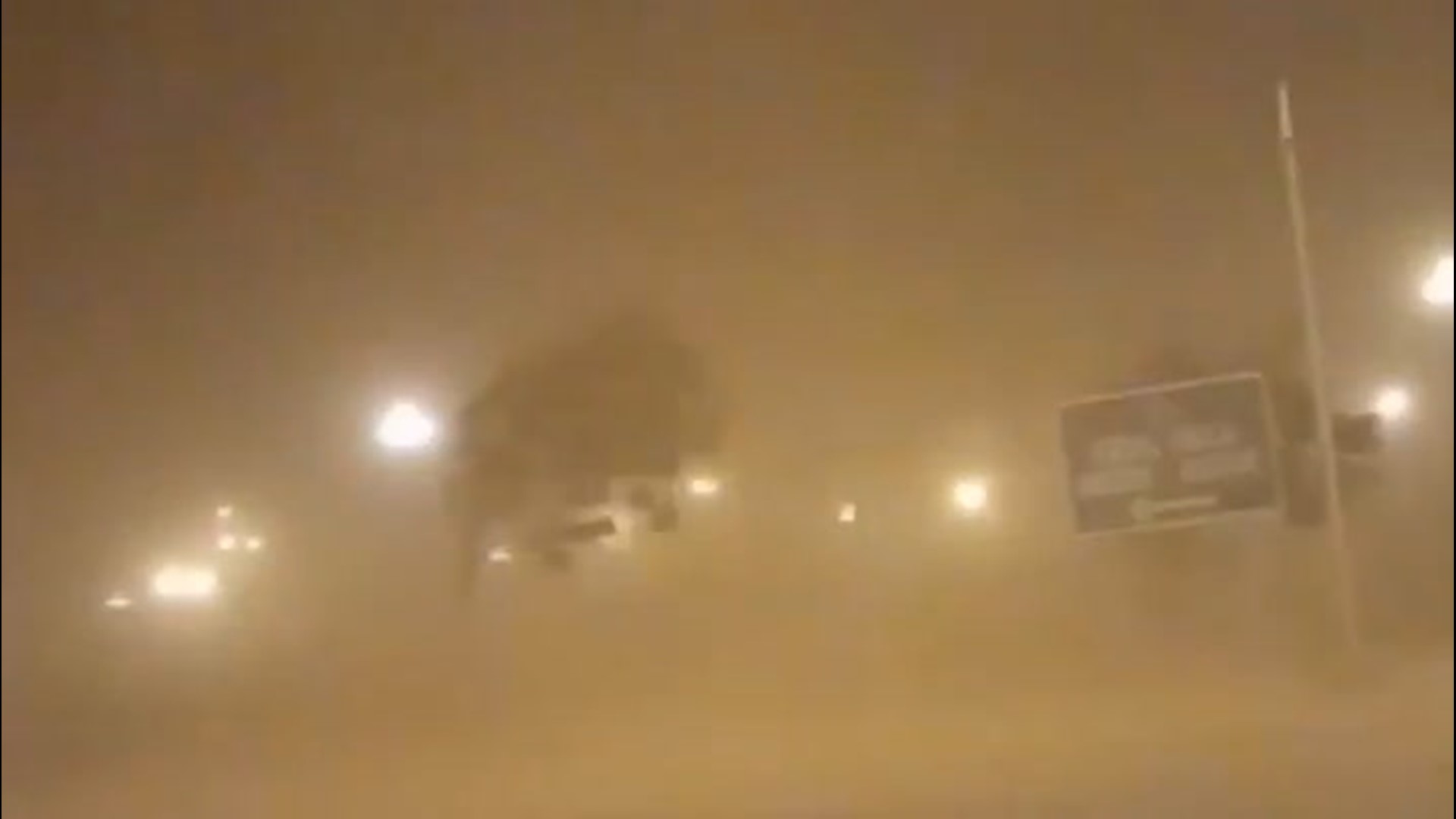 A dust storm caused near-zero visibility in Karachi, Pakistan, on June 3.