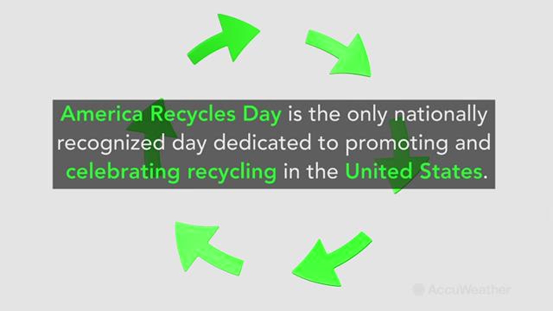 America Recycles Day is the only nationally recognized day dedicated to promoting and celebrating recycling in the United States.