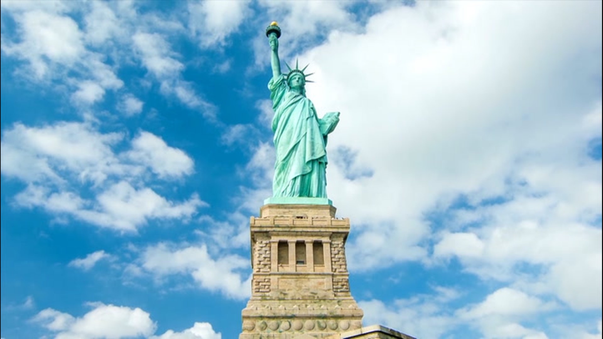 The copper Statue of Liberty as it first appeared in New York in