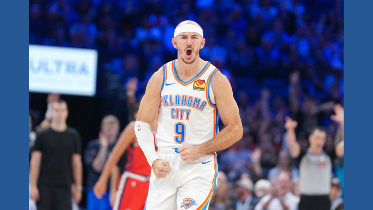 Thunder guard Alex Caruso assisted to locker room in first half vs Suns ...
