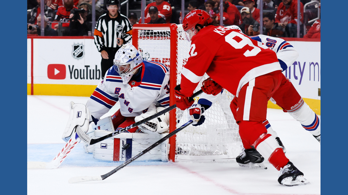 Dylan Garand makes 23 saves for 1st career shutout as Rangers beat Red ...