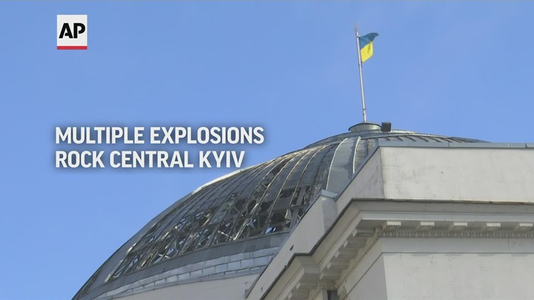 Multiple explosions rock Kyiv, Ukraine