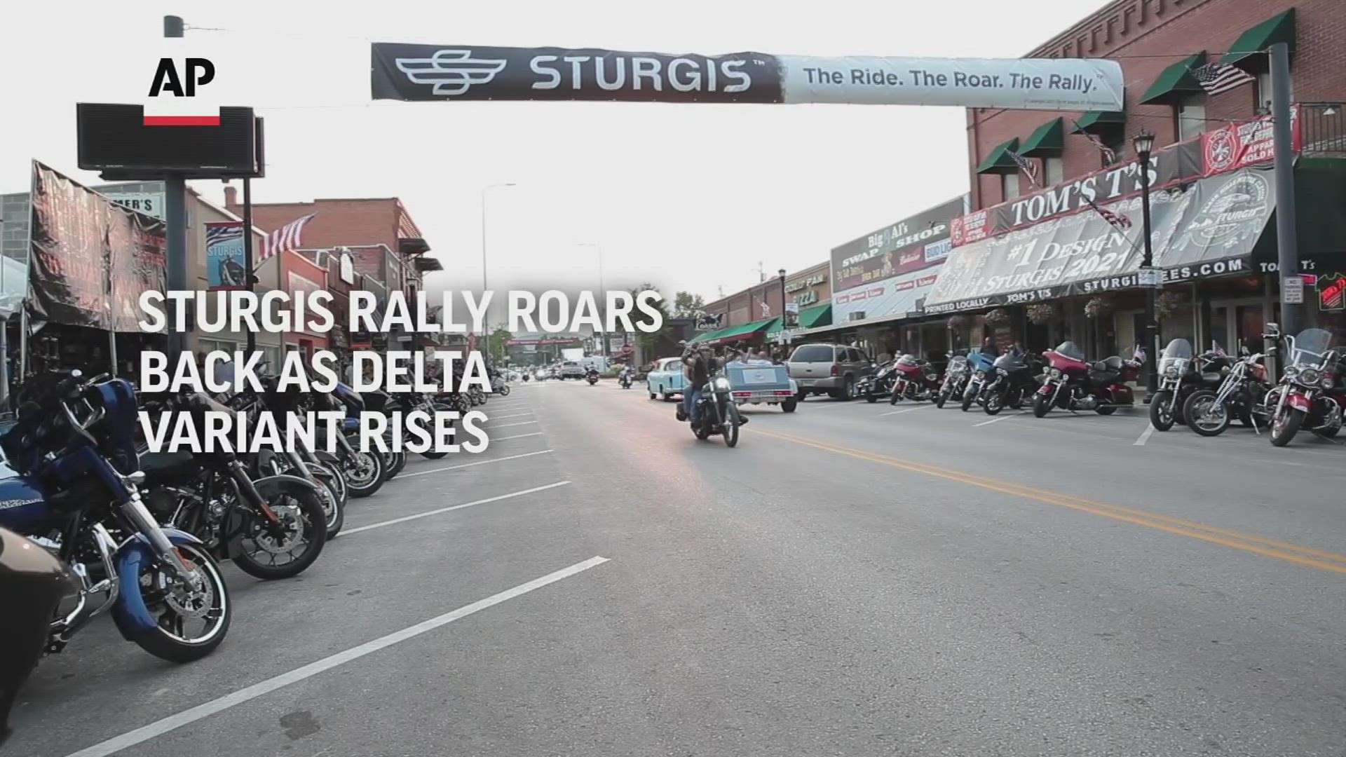 The annual Sturgis Motorcycle Rally returns just as coronavirus cases in the state are rising with the more contagious delta variant.