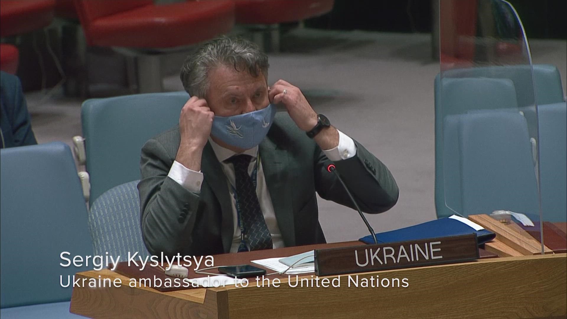 Ukraine's ambassador to the U.N. had heated words for his Russian counterpart as Vladimir Putin's forces began their invasion.