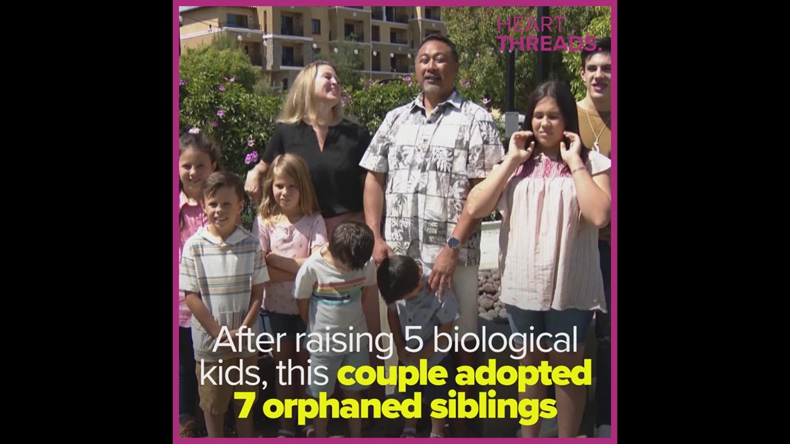 Couple adopts family of 7 kids