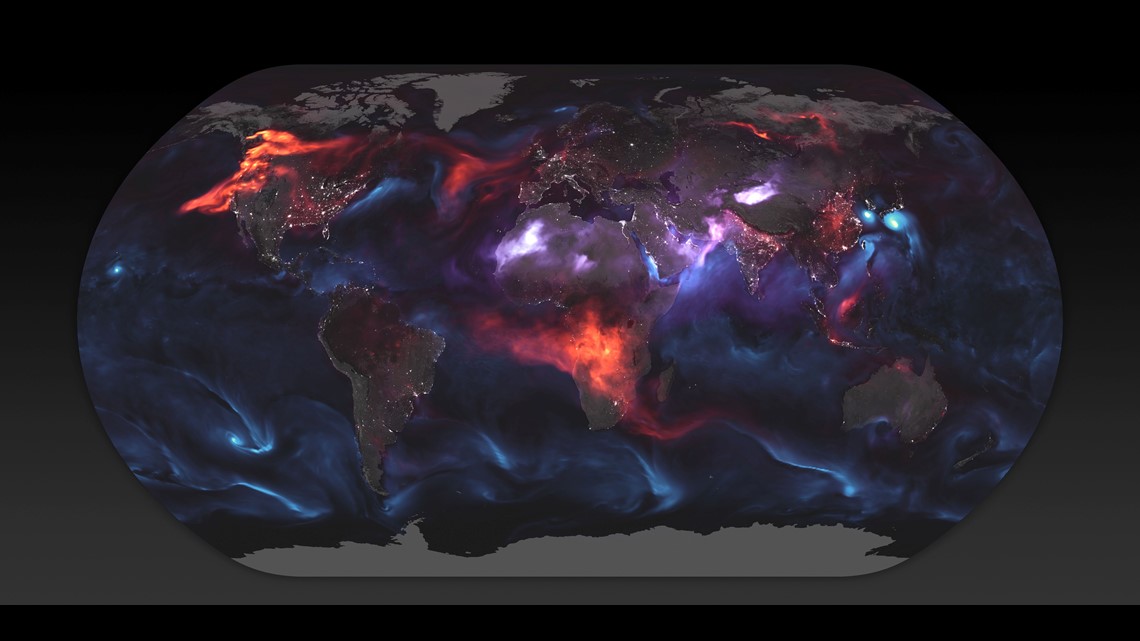 Nasa Map Shows Glowing Particle Clouds Over Earth From