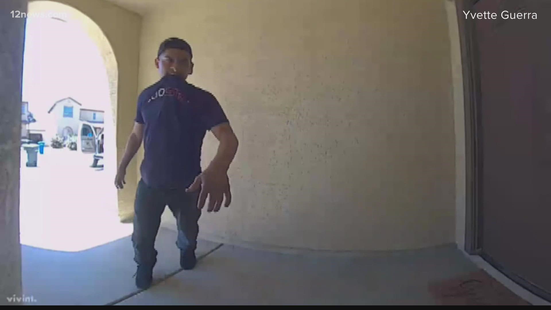 Yvette Guerra shared doorbell footage of the two people breaking into her house on Tik Tok in hopes someone recognizes the pair.