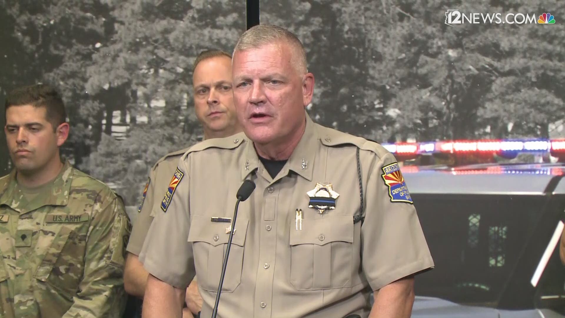 DPS director Col. Frank Milstead spoke about the hard work and dedication all law enforcement contribute at a press conference today on the death of Arizona Department of Public Safety trooper Tyler Edenhofer.