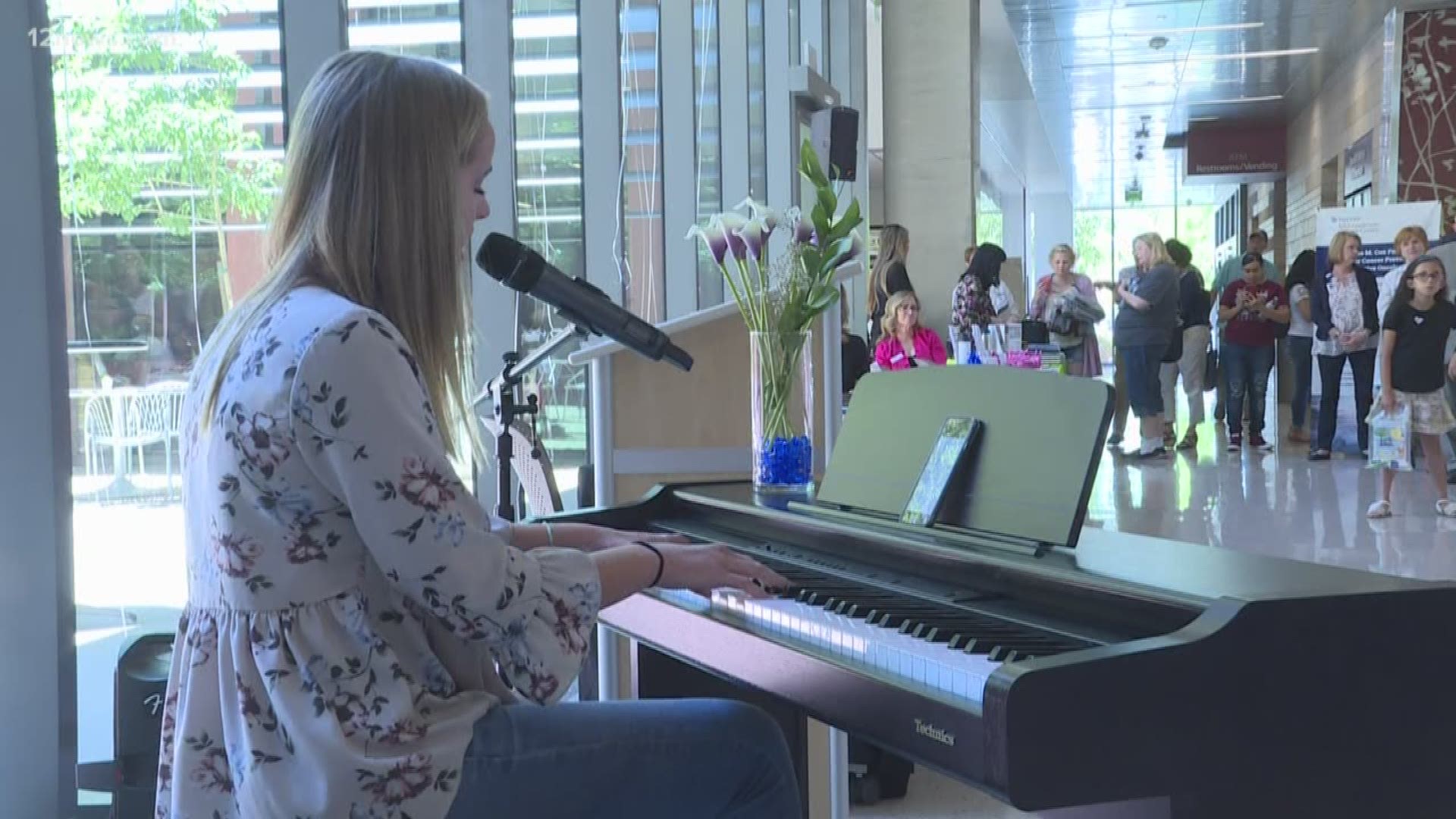 Today AGT star Evie Claire sang to cancer survivors, patients and staff at the Banner MD Anderson Cancer Center in Gilbert. It's also where Evie's father was treated.