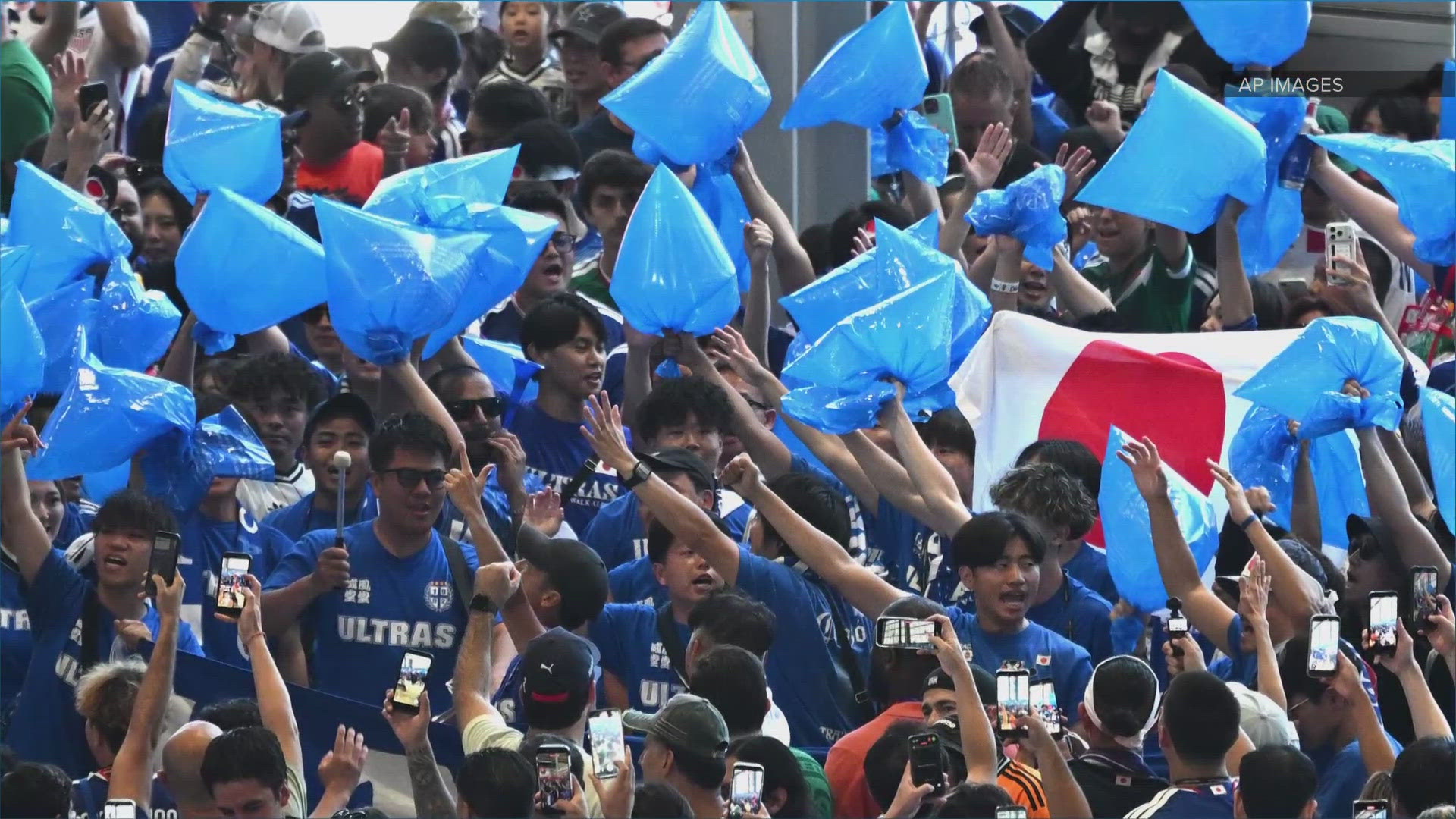Japanese soccer fans clean up 'Dallas Stadium' after tie game with