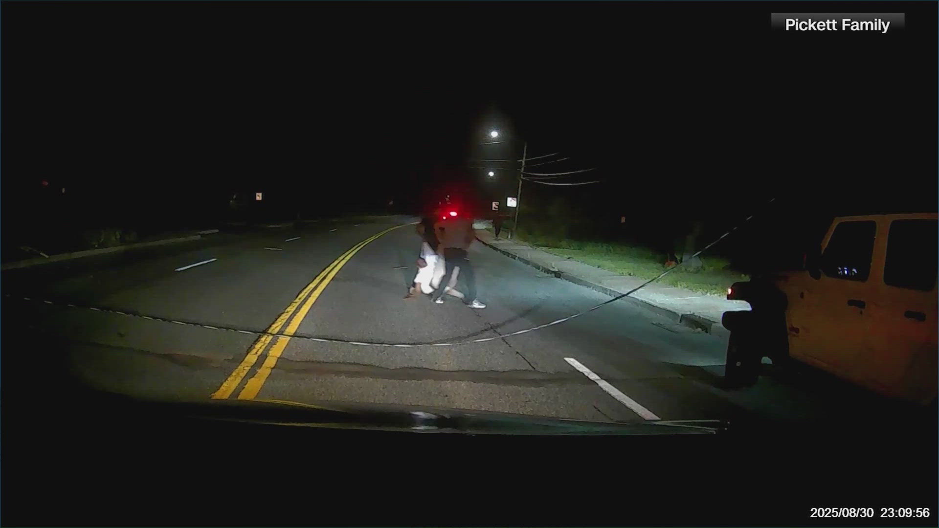 Army football player Larry Pickett Jr. and his father helped save a man from a vehicle after it crashed into a utility pole in New York. 