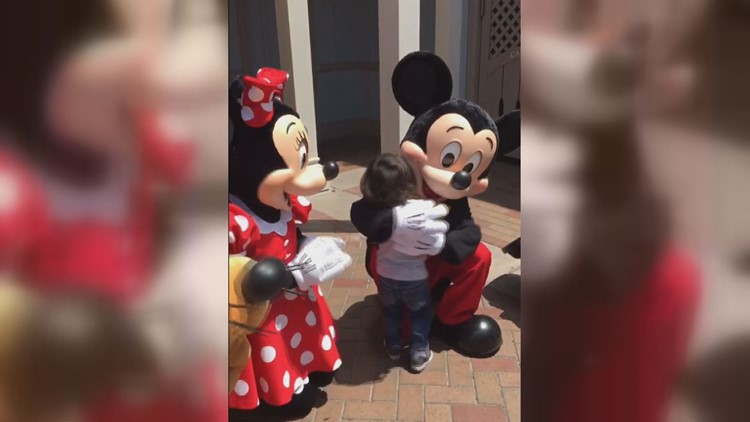 Disney characters communicate with deaf boy using sign language