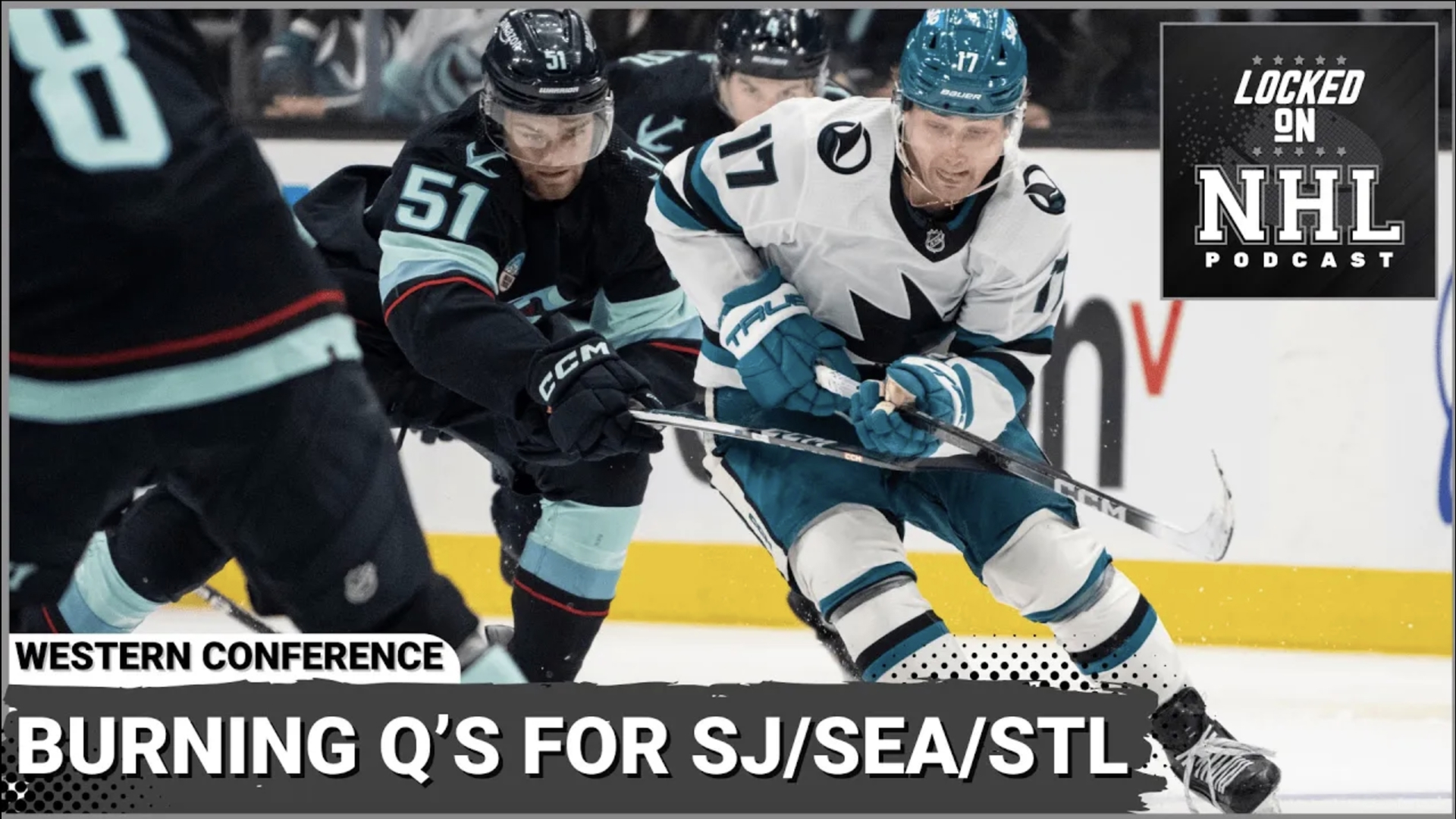 In this episode of the Locked on NHL podcast, Seth Toupal and JD Young tackle the burning questions facing the San Jose Sharks, Seattle Kraken, and St. Louis Blues