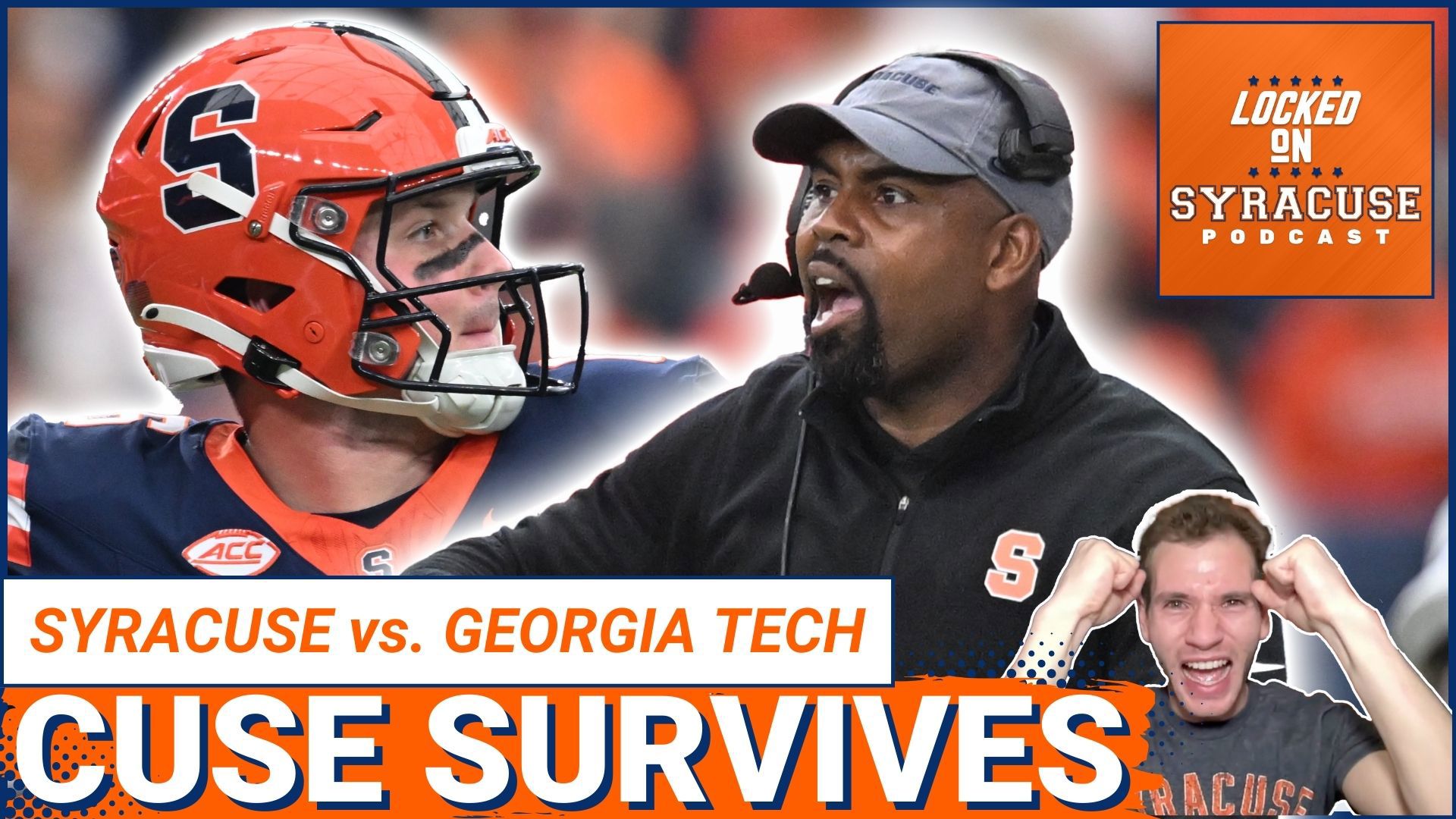 Syracuse Orange Football took down Georgia Tech 31-28 on Saturday. Kyle McCord was once against brilliant, especially finding Oronde Gadsden and Trebor Pena.