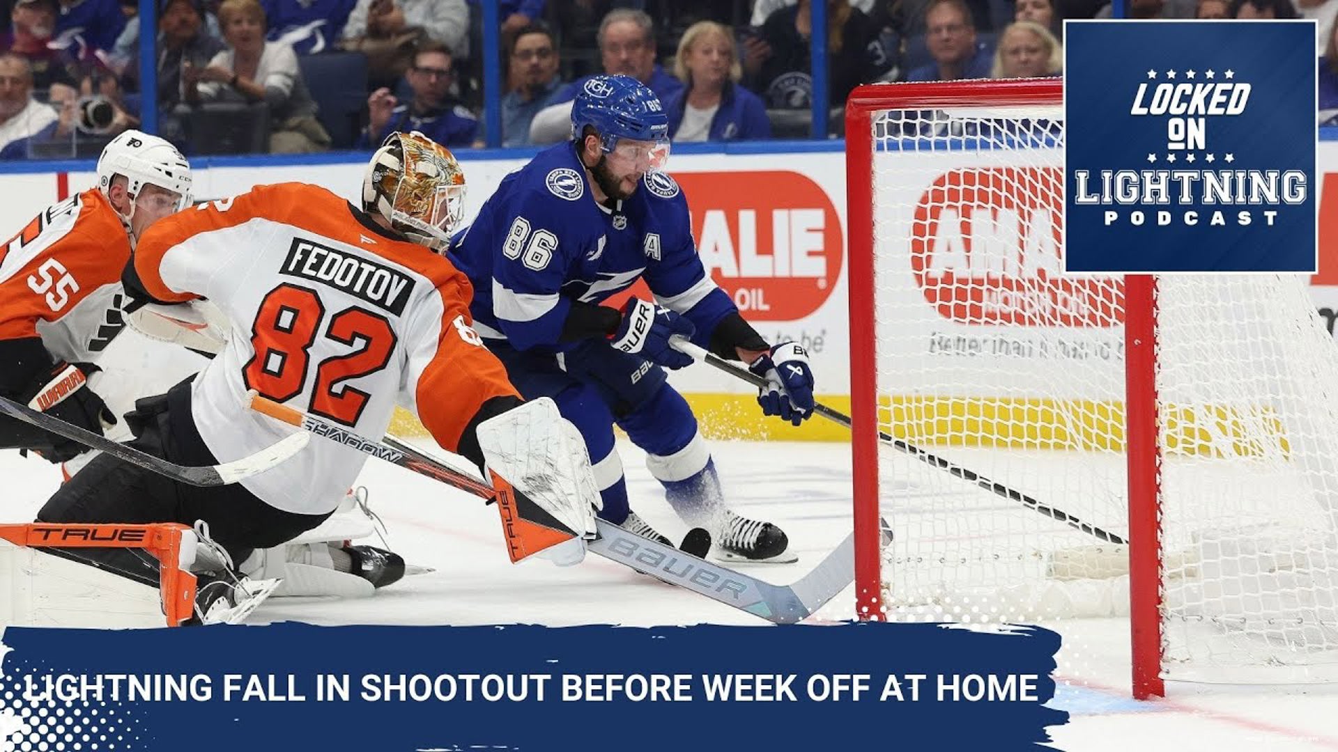 Despite taking a first-period lead, the Tampa Bay Lightning surrendered a late goal and two more in the shootout for a 2-1 overtime loss to the Philadelphia Flyers.