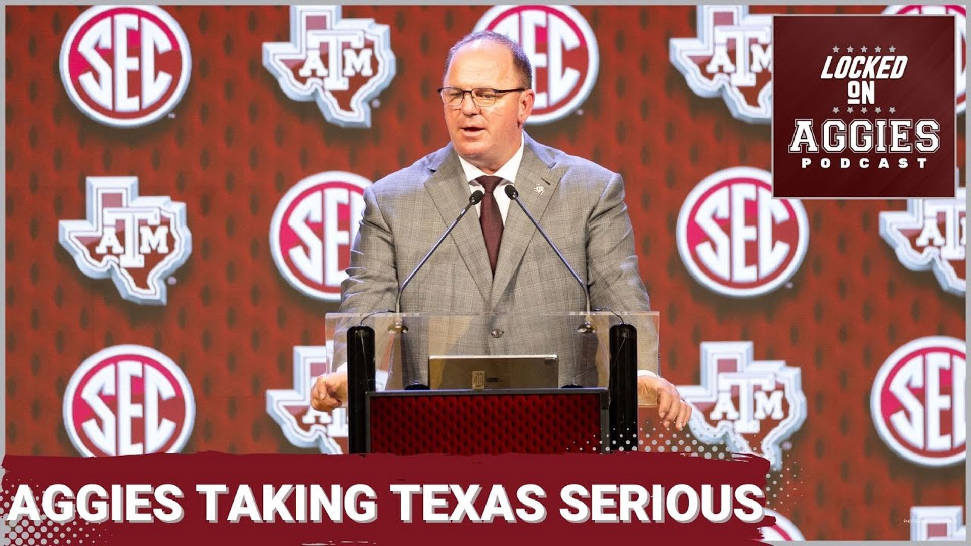 On today's episode of Locked On Aggies, host Andrew Stefaniak discusses what Coach Mike Elko said at the podium at SEC Media Days.