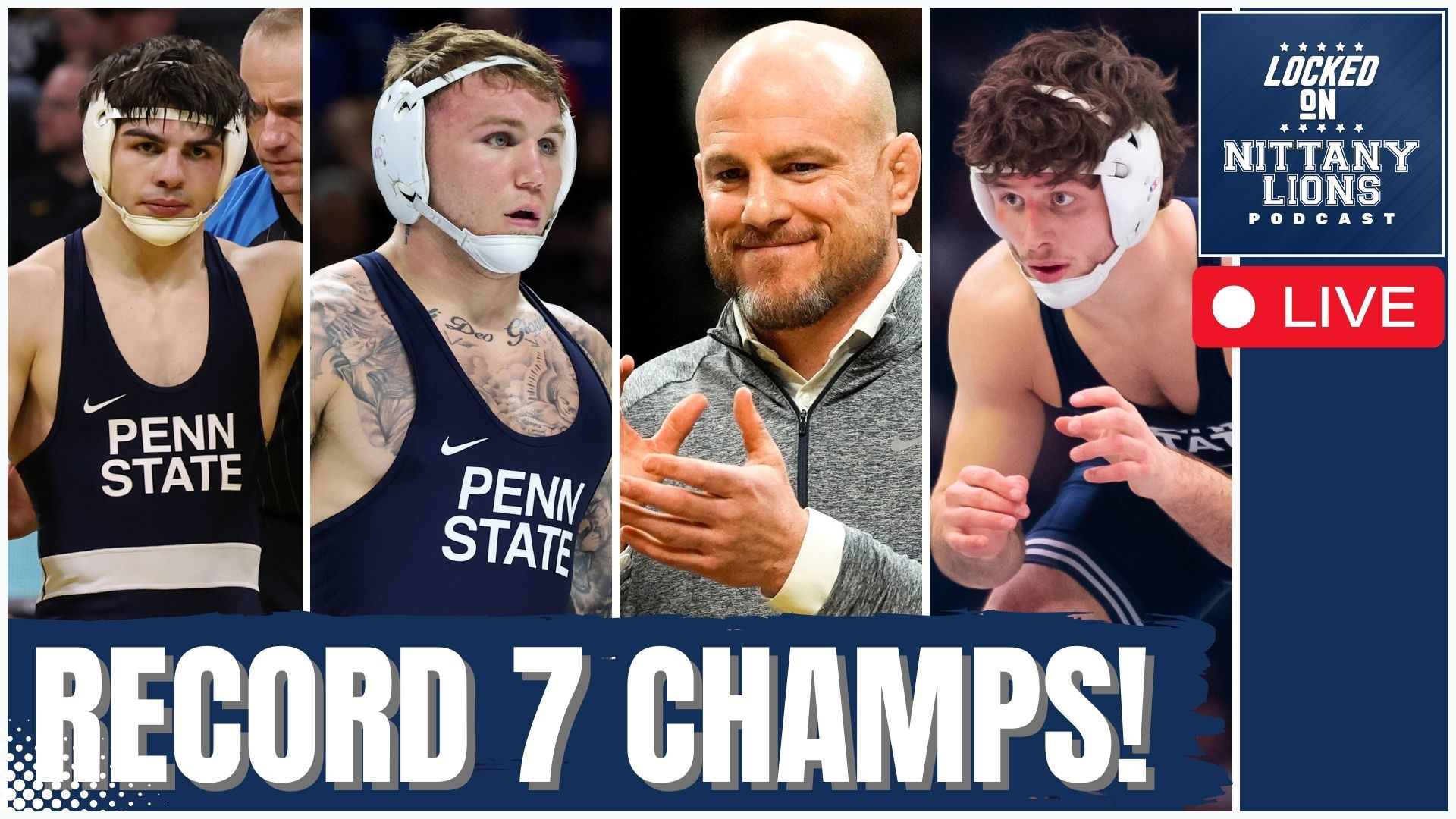 LIVE: Penn State Wrestling Gets Record SEVEN Big Ten Champs + Rocco ...