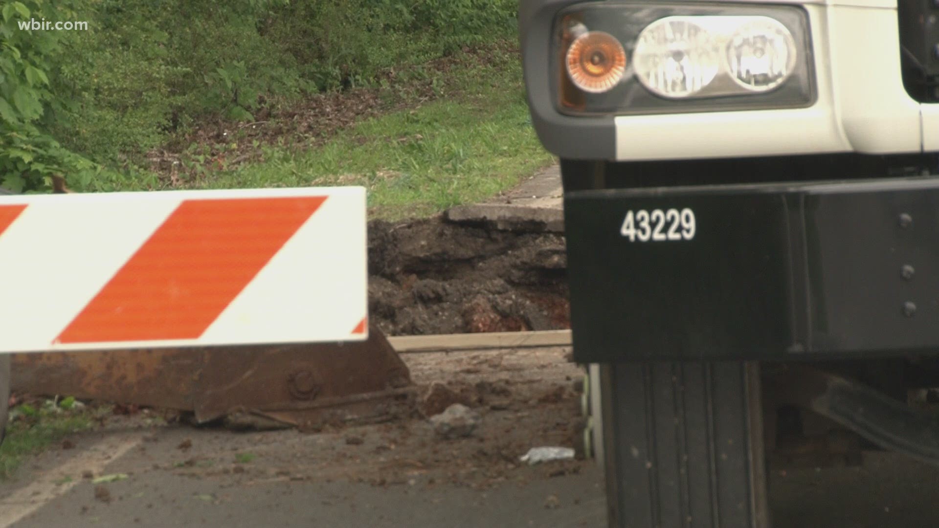 A section of Central Avenue Pike was closed Monday evening due to a sinkhole.