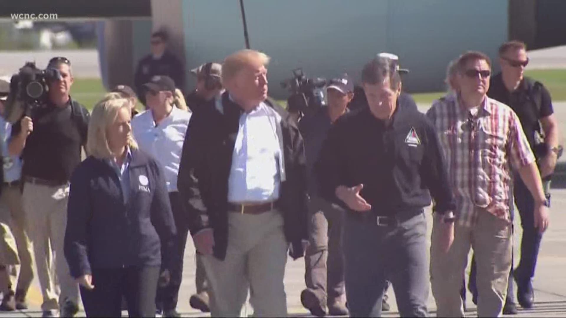 President Trump visits North Carolina to survey Florence storm damage
