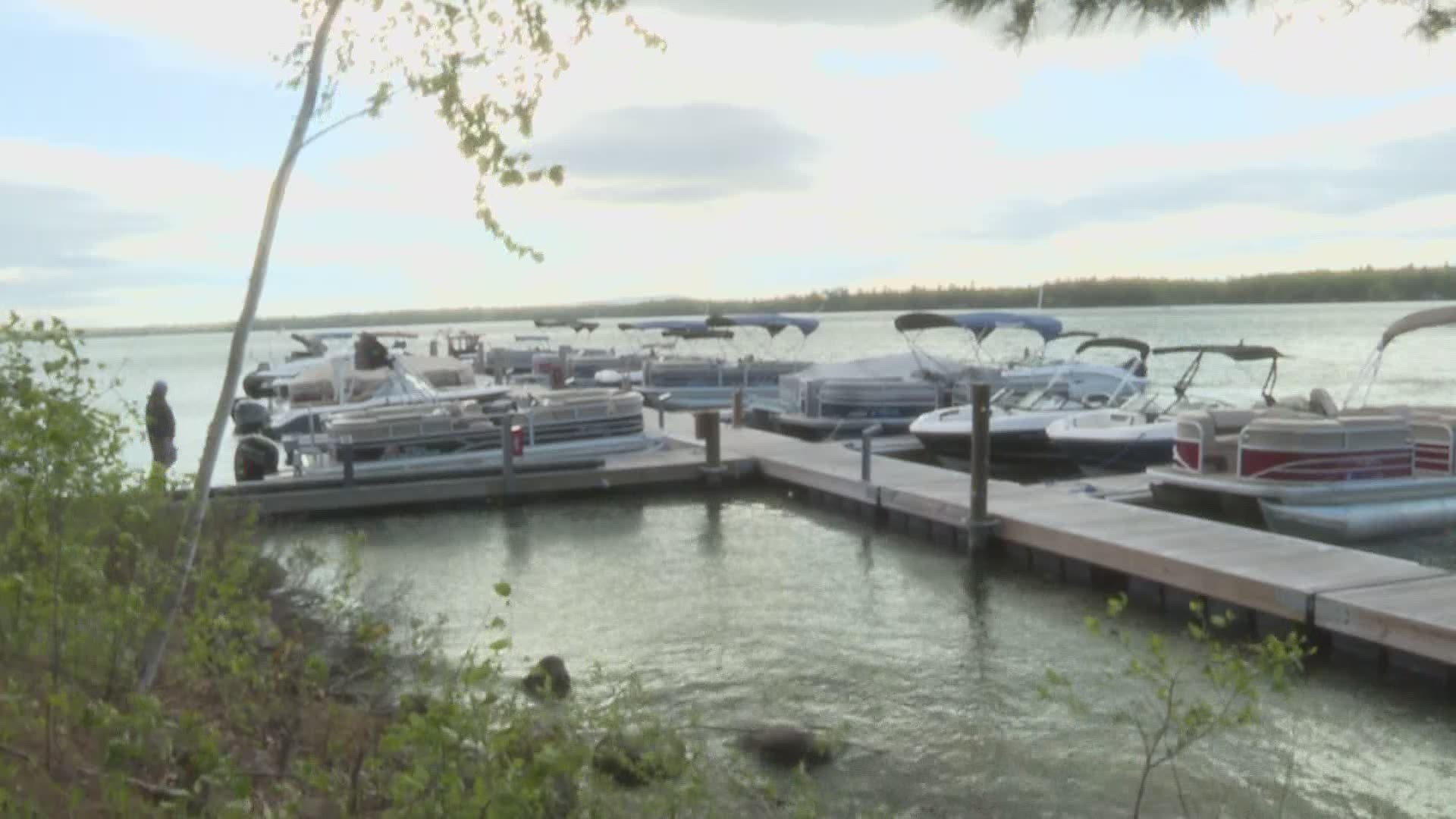 Rescue crews were called in to help a pontoon boat that was reportedly taking on water.