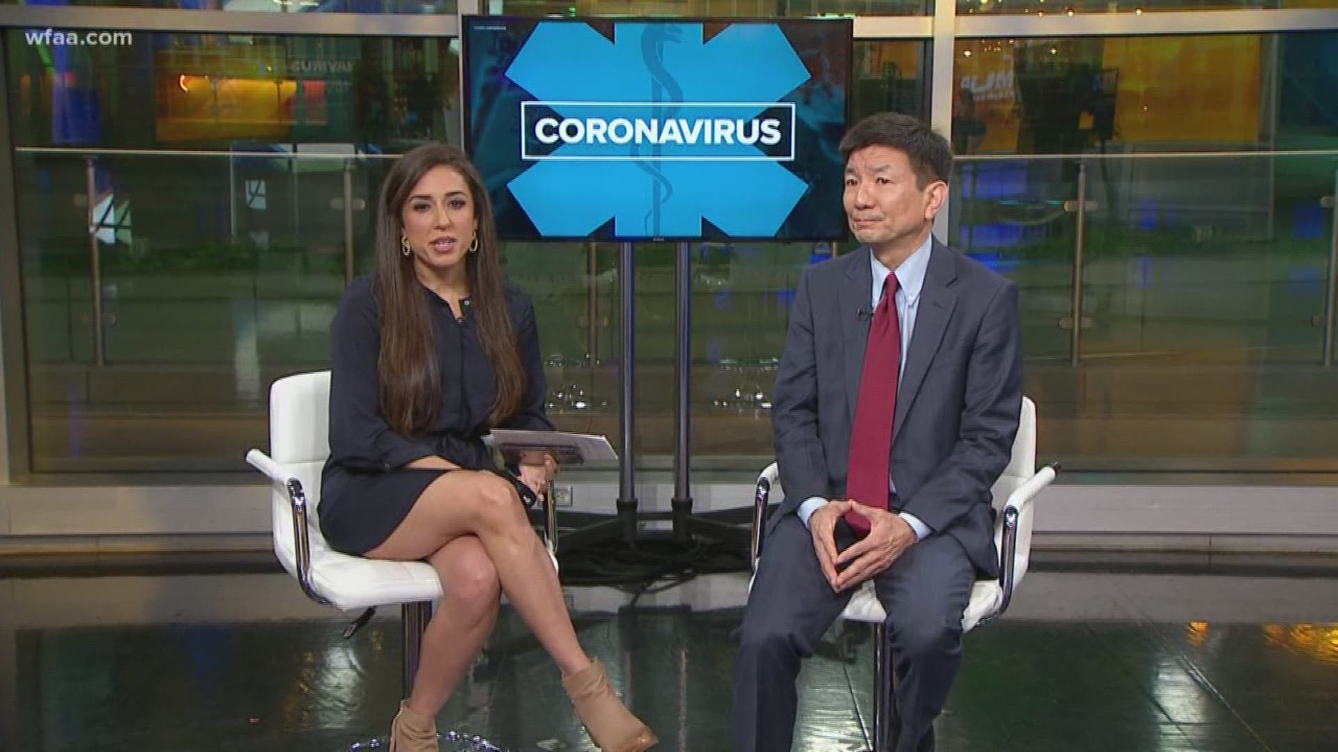 Dr. Philip Huang, the director of Dallas County Health and Human Services, joined WFAA's Sonia Azad in the studio to discuss the COVID-19 cases in the area.