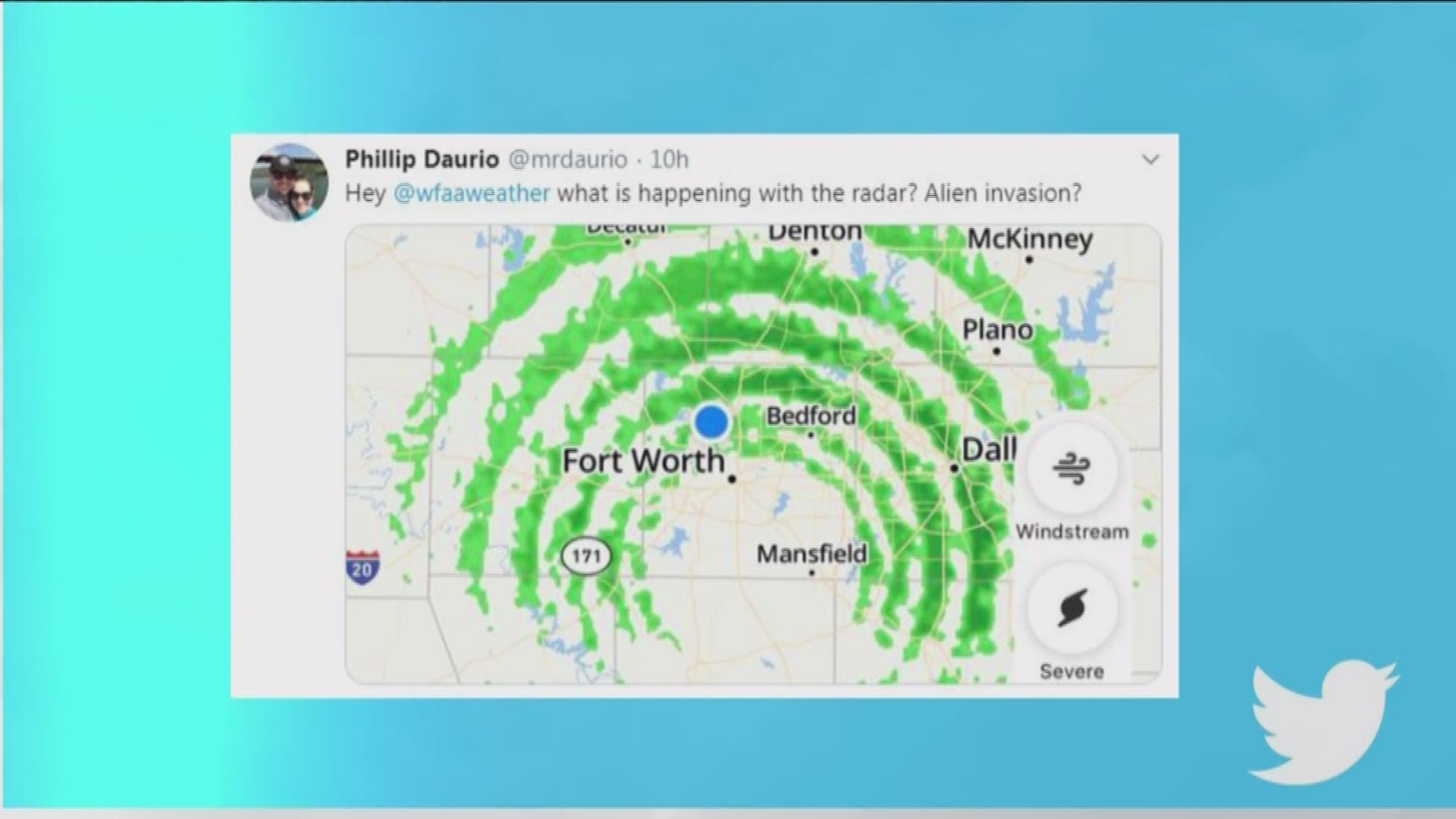 Social media lit up Saturday night with questions of what was making the strange rings on the radar.