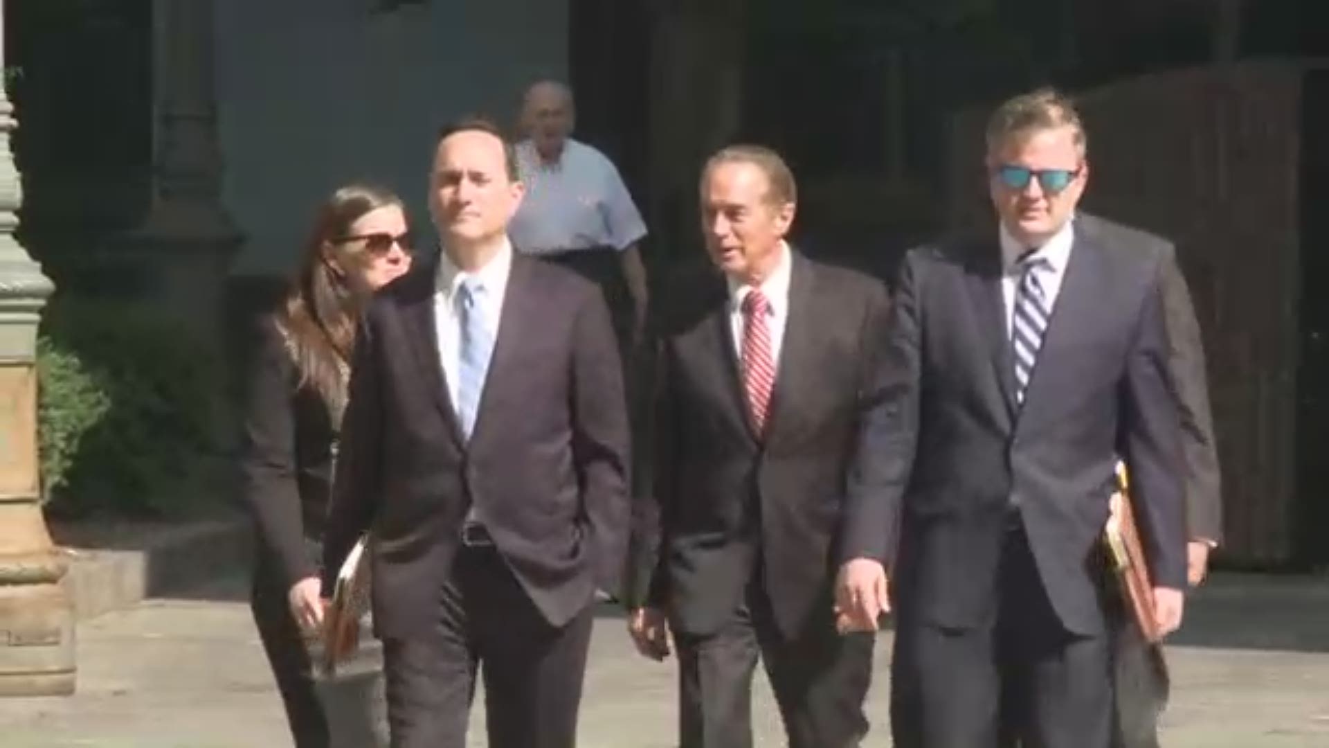 Chris Collins arrives at court.  He is expected to change his plea in connection with insider trading charges.