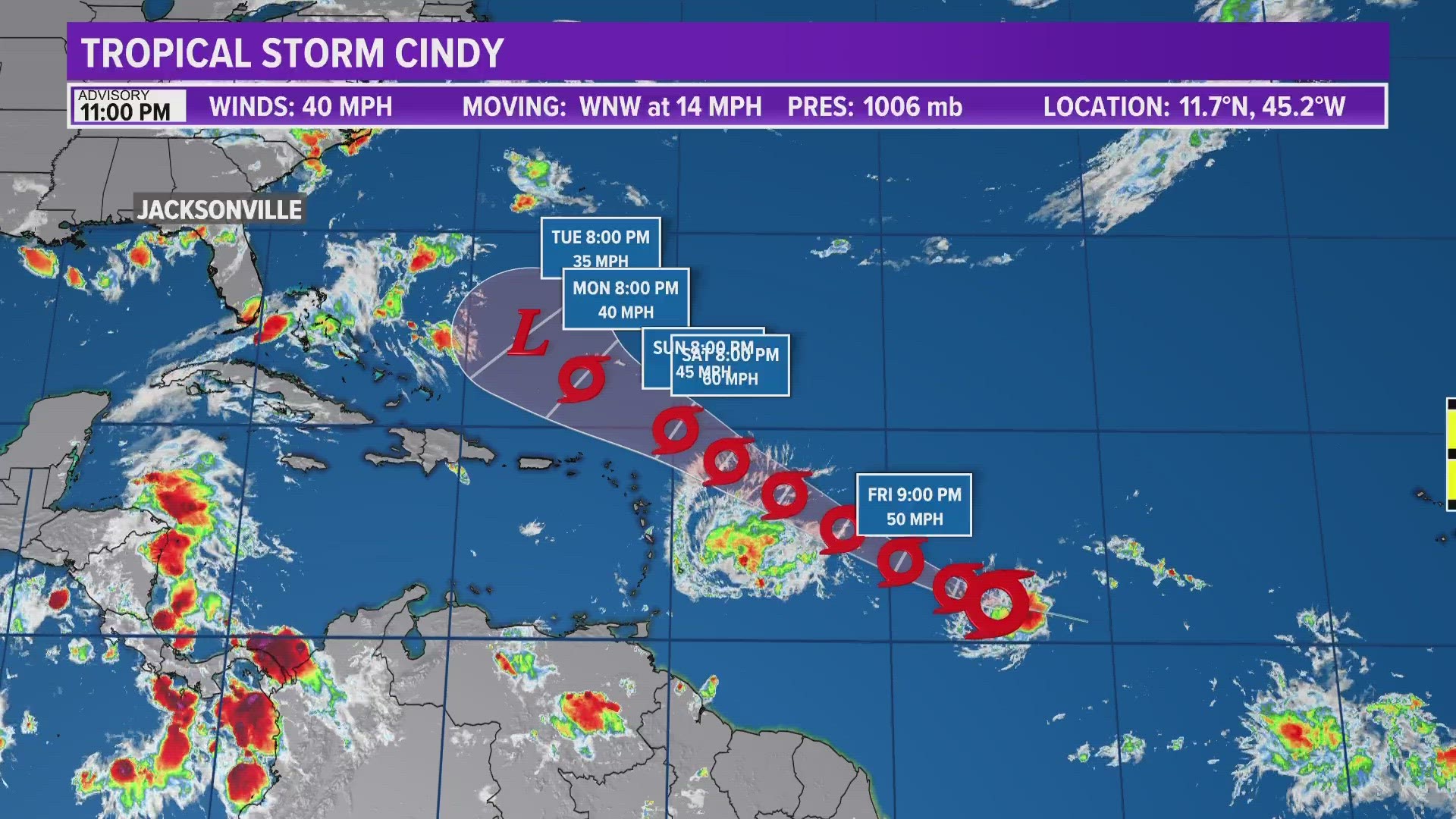 Tracking The Tropics Tropical Storm Cindy has formed