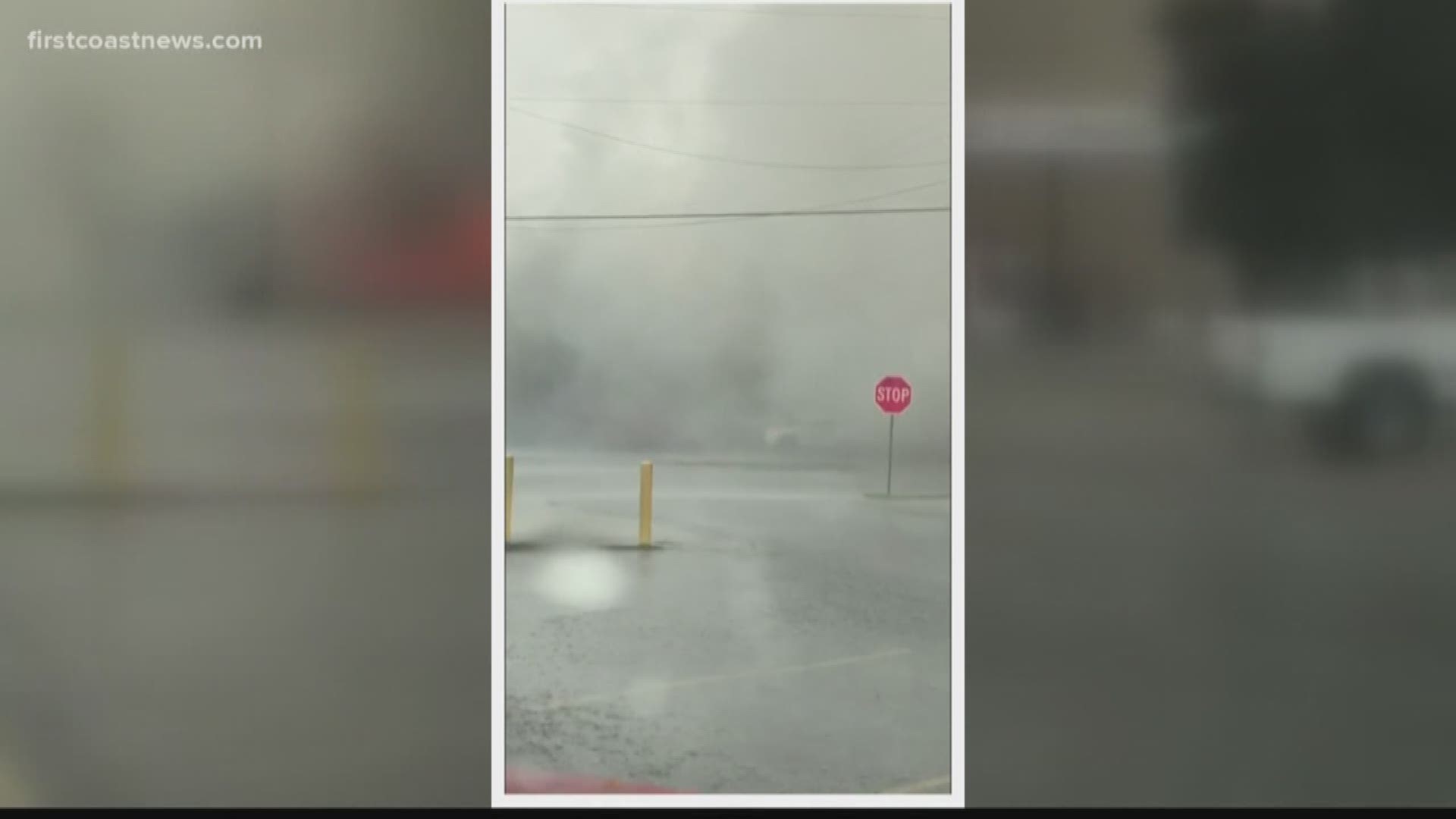Viewers sent in photos and videos showing the Badcock Furniture store with visible flames and smoke coming from the roof area.
