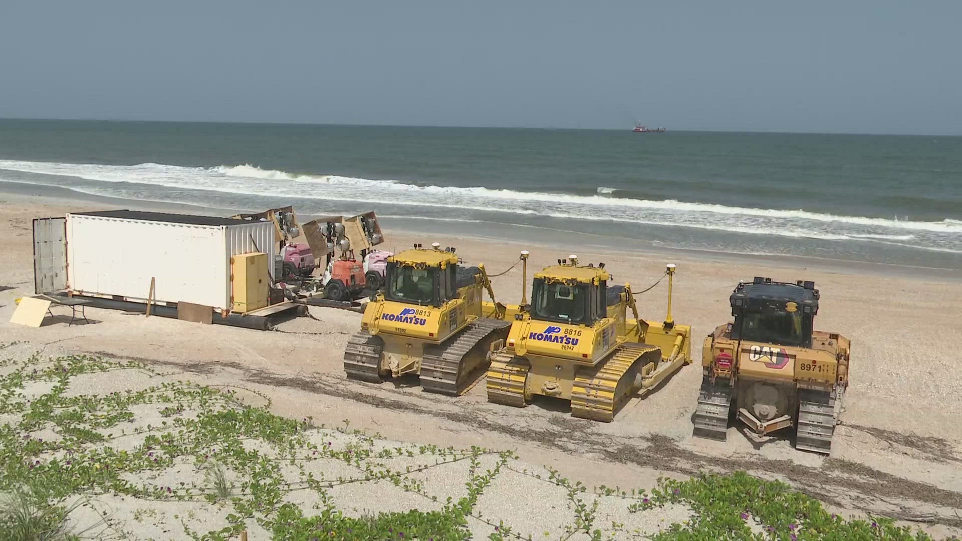 A beach renourishment project got underway this weekend to help restore the berm for future storms.