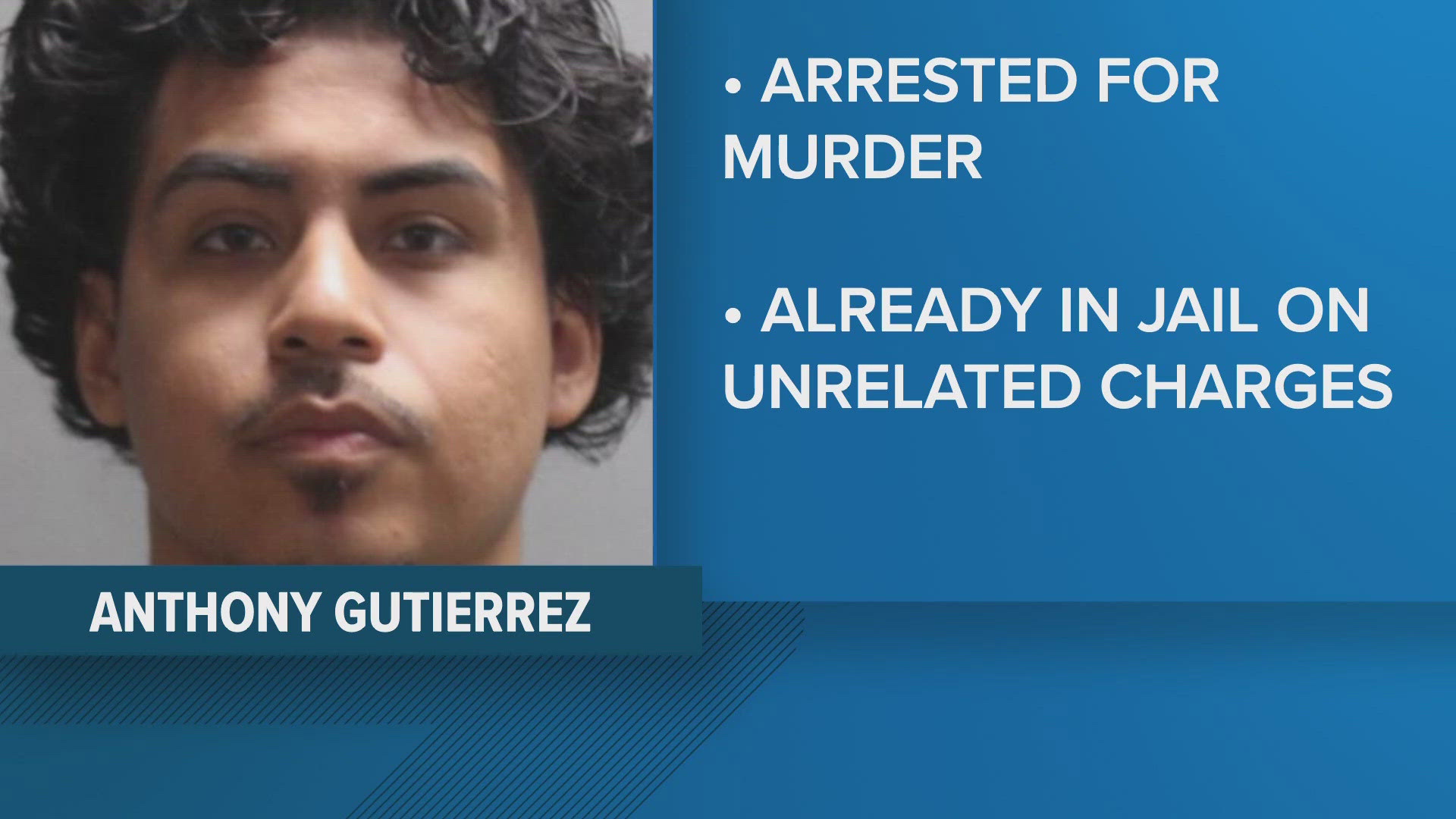 The Jacksonville Sheriff's Office arrested 23-year-old Anthony Gutierrez Tuesday, Dec. 10 after developing him as a suspect in the Sept. 2023 murder case.