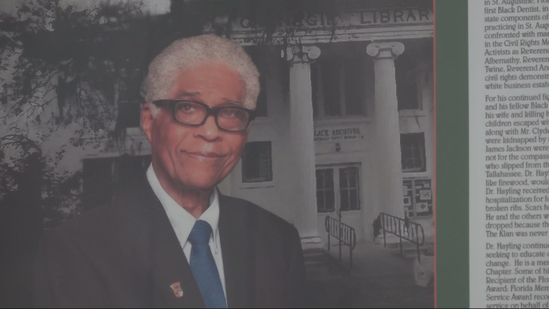 The 15-city bus tour will make its last stop at the late Civil Rights activist, Dr. Hayling's office at 4:30 Friday afternoon in St. Augustine.