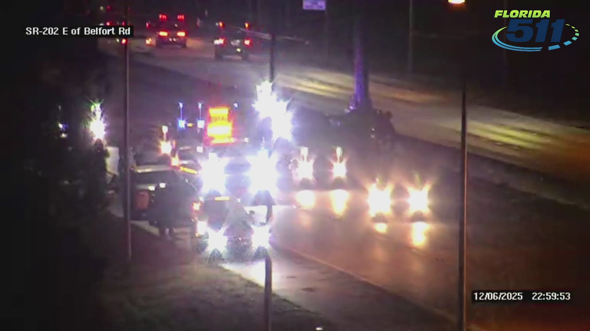 According to emergency crews, three adults have been taken to a hospital with life-threatening injuries.