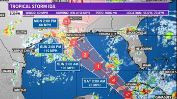 TROPICS: Tropical Storm Ida; a concern for northern Gulf Coast Sunday,especially Louisiana