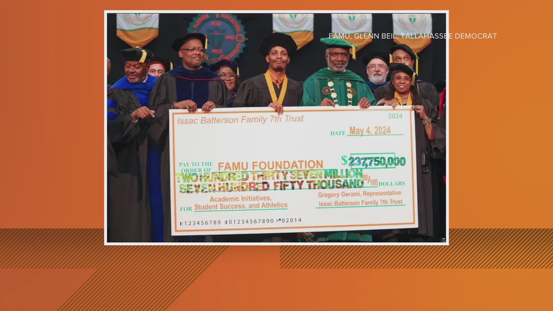 Florida A&M University Board of Trustees Vice Chair Deveron Gibbons says public announcement of the donation should've been the last step in the vetting process.