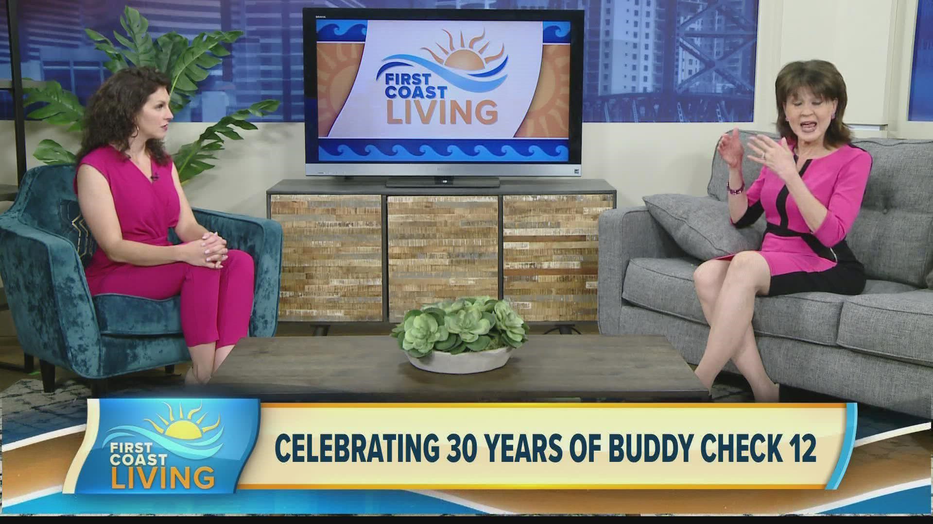 Buddy Check encourages women to get a buddy and remind each other to get mammograms and do monthly self exams.