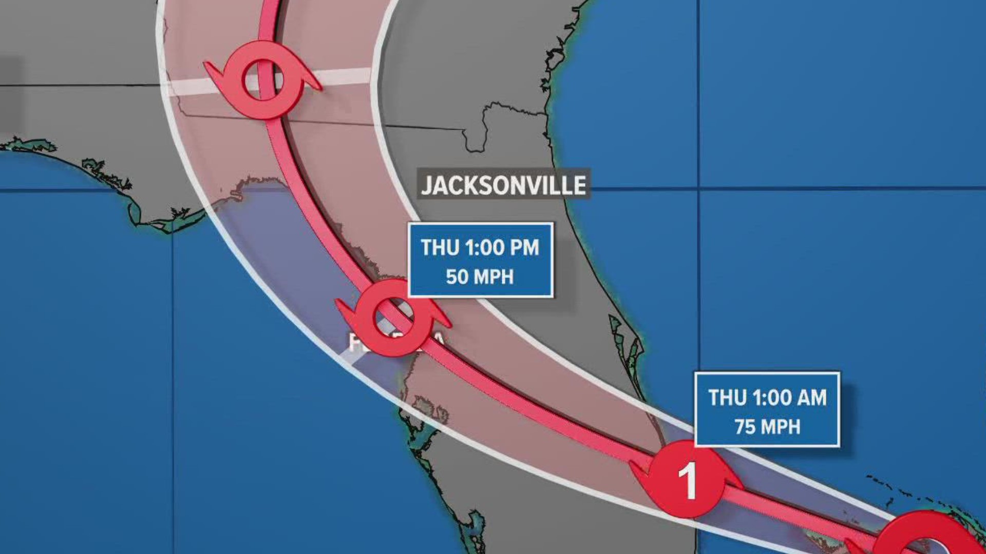 The concern for us will be the combination of tides 3 to 5 ft. above normal and heavy rain. The most widespread  flooding will be around high tides Thursday.