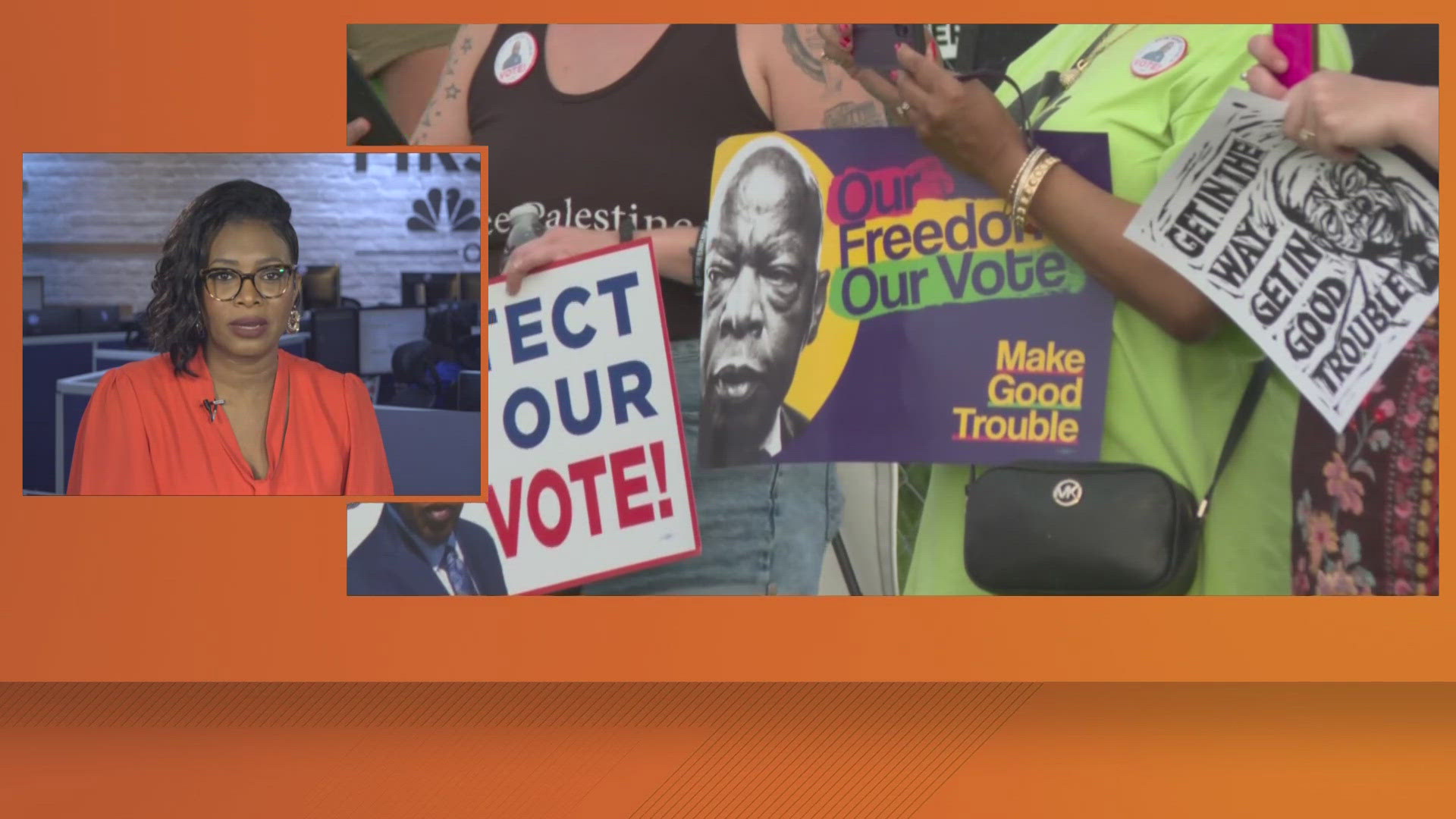 The group also advocated for protecting the freedom to vote and commemorated four years since the death of Rep. John Lewis.