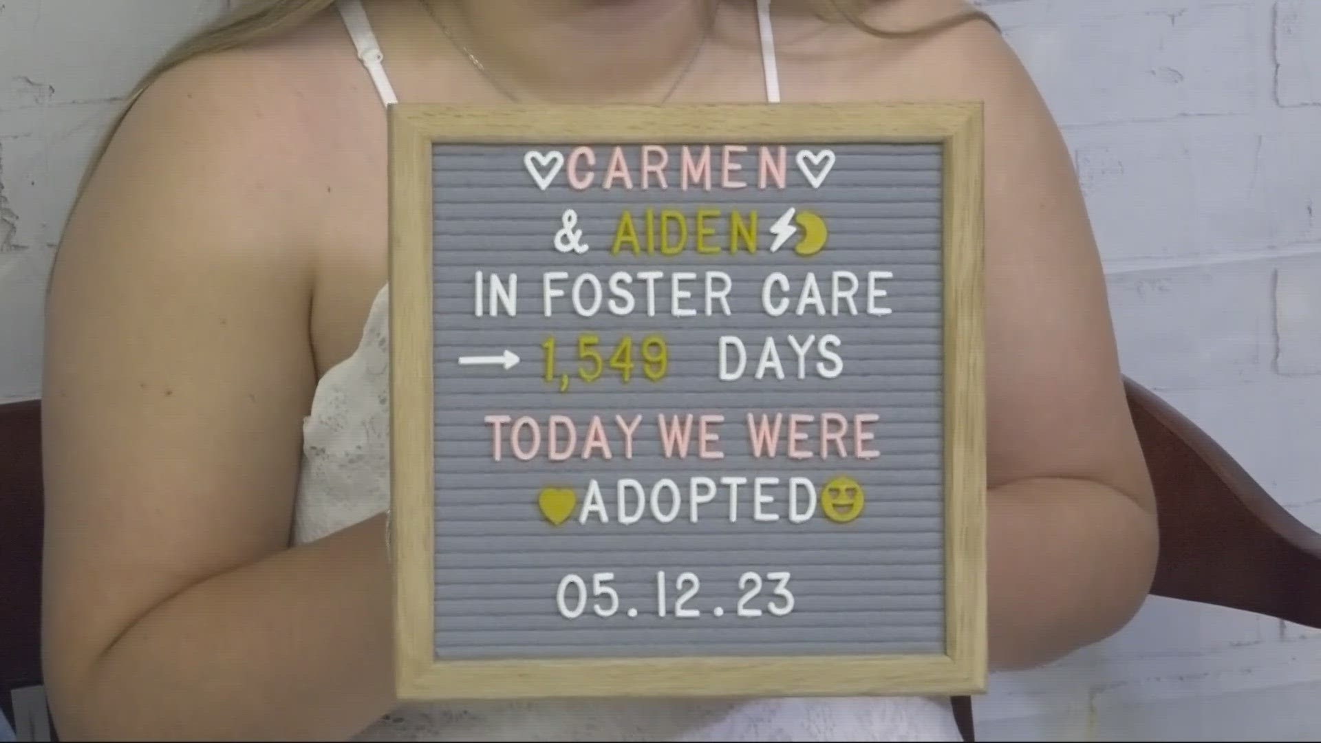 The adoption ceremony was held ahead of Mother's Day in Jacksonville.