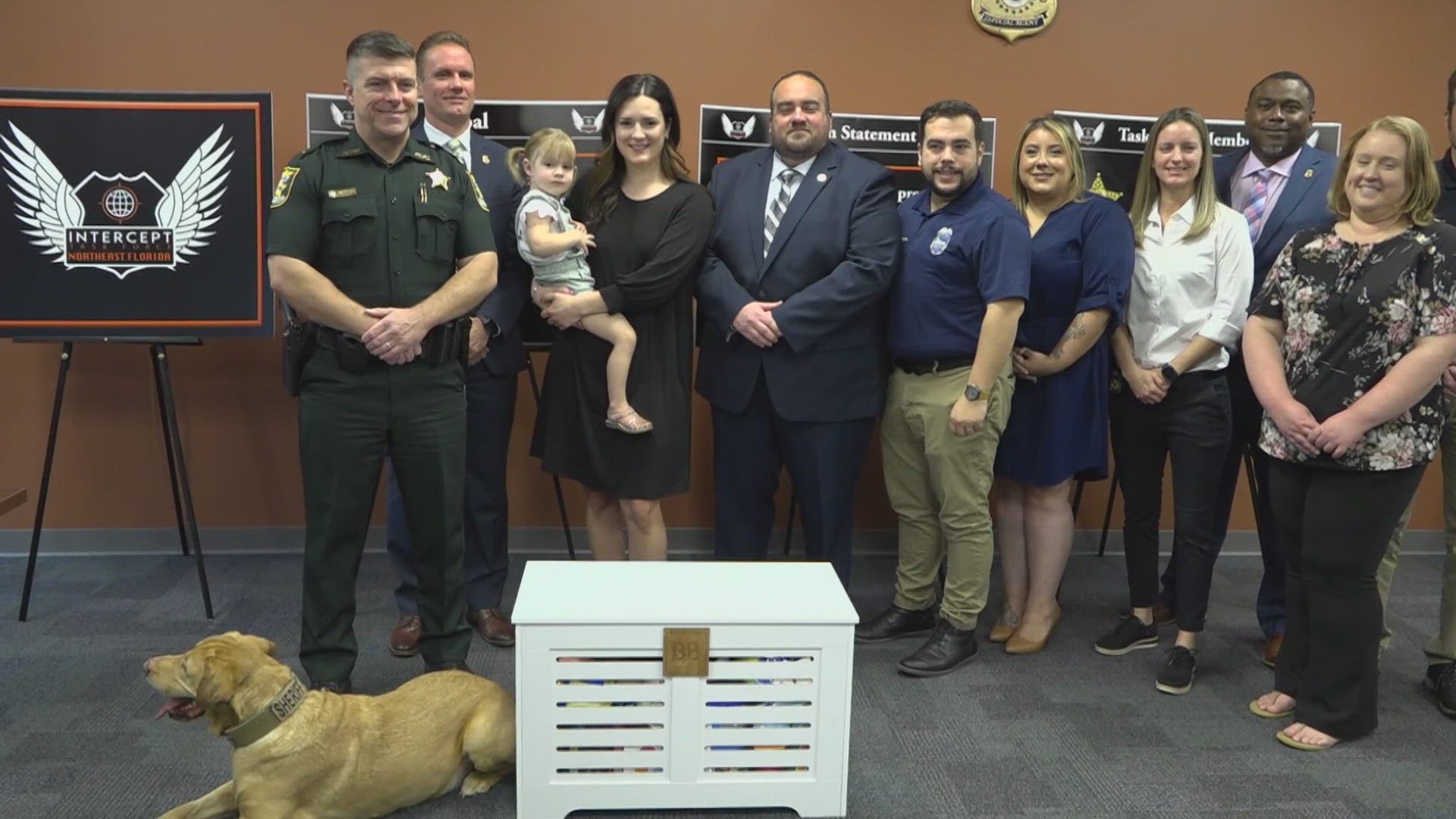 On Friday, Bridegan's widow Kirsten along with their youngest daughter, London, delivered the 50th Bexley Box to the Homeland Security Investigations office.