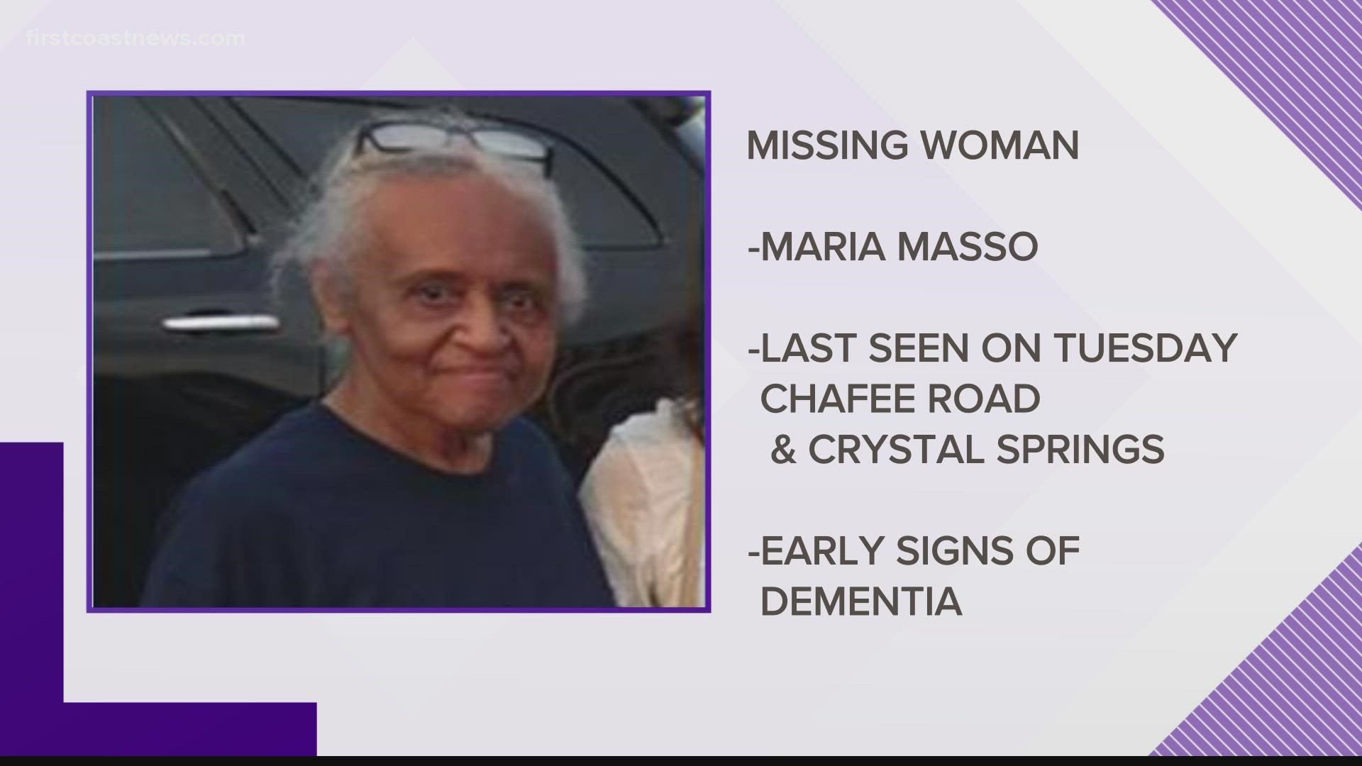 Police say 76-year-old Maria Agustina Martinez Masso left her home in the 600 block of Landor Lane Tuesday between 6 a.m. and 2:45 p.m. and has not returned.