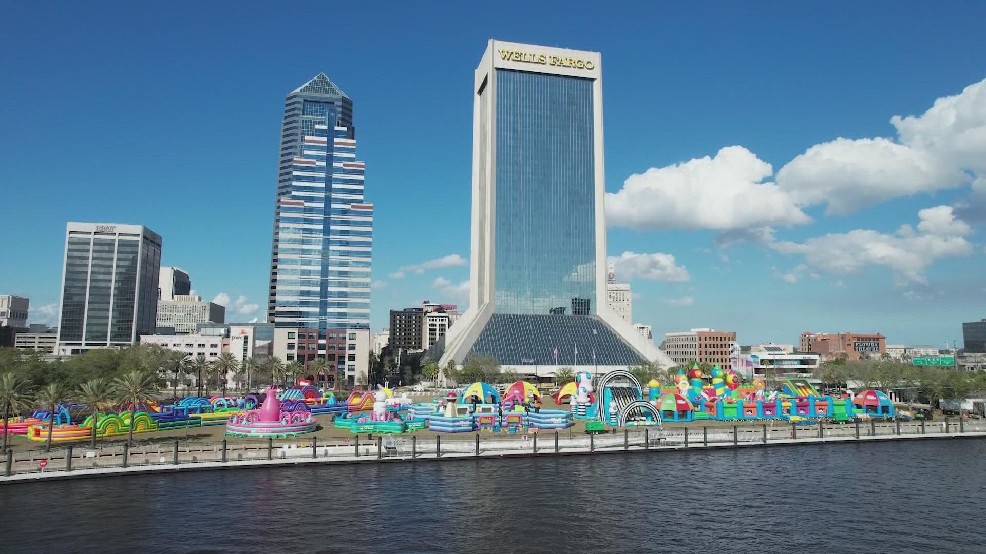 What's being called the biggest bounce house in the world is in downtown Jacksonville.
